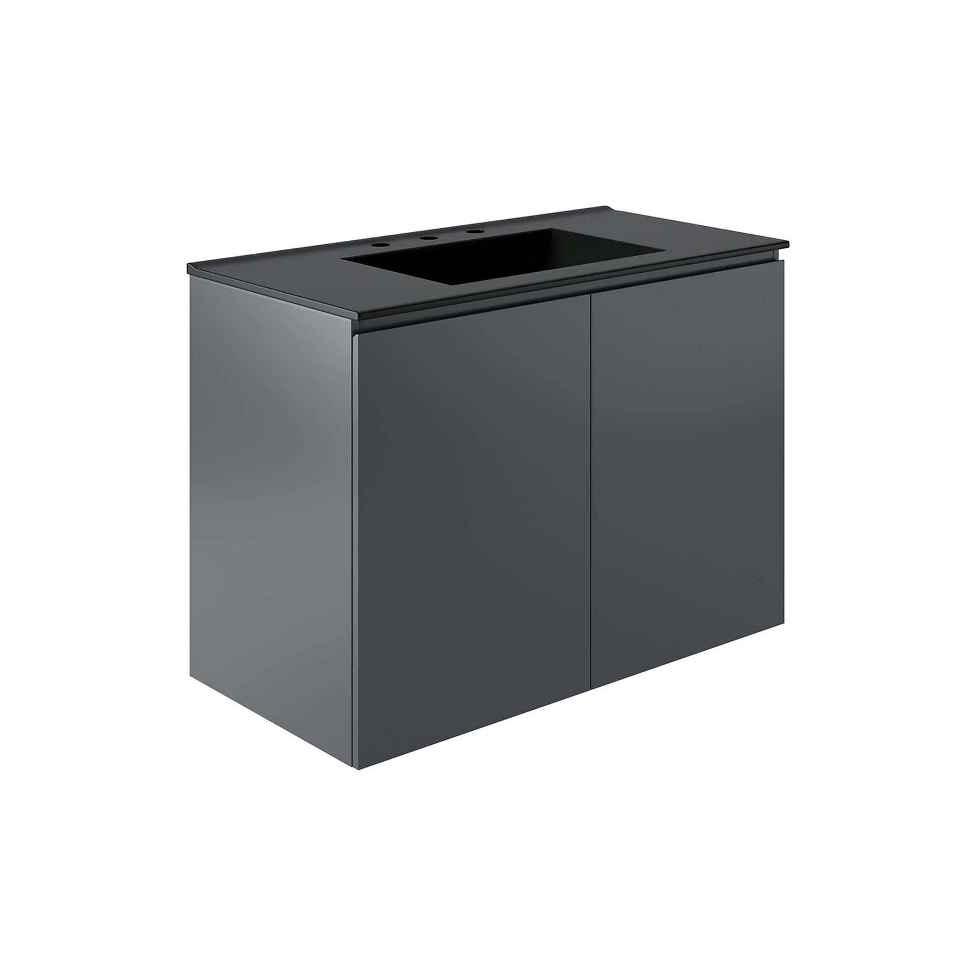 Bryn 36" Wall-Mount Bathroom Vanity - Gray Black