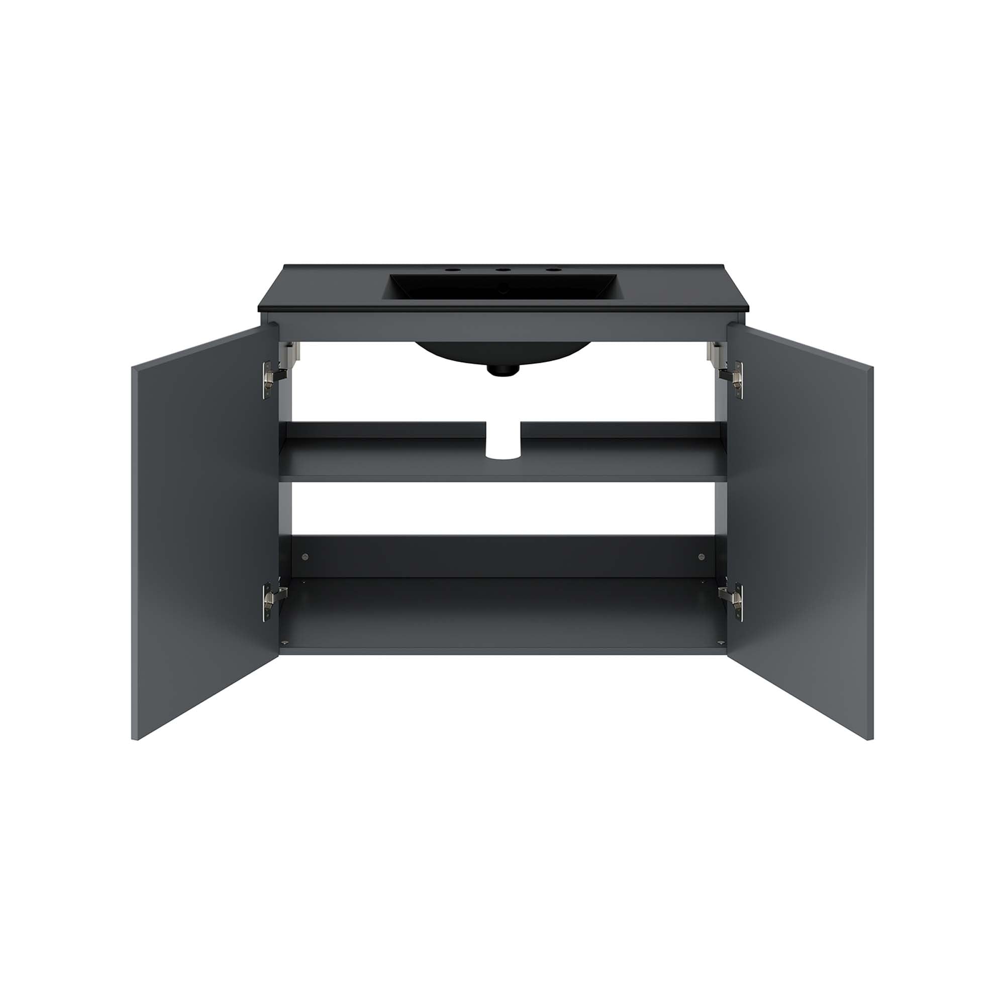 Bryn 36" Wall-Mount Bathroom Vanity - White White