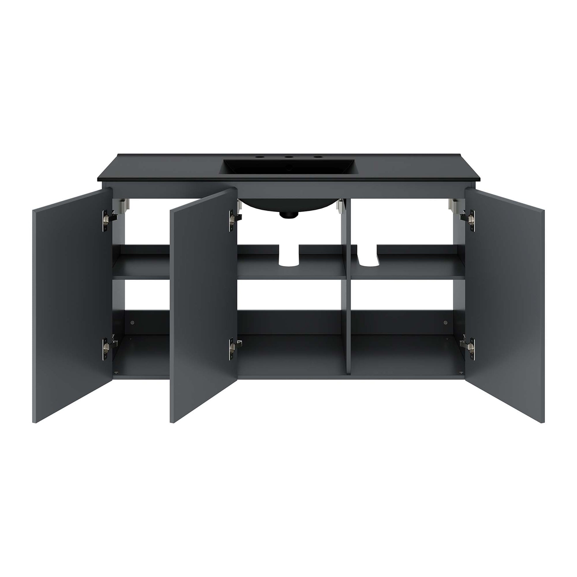 Bryn 48" Wall-Mount Bathroom Vanity - White White