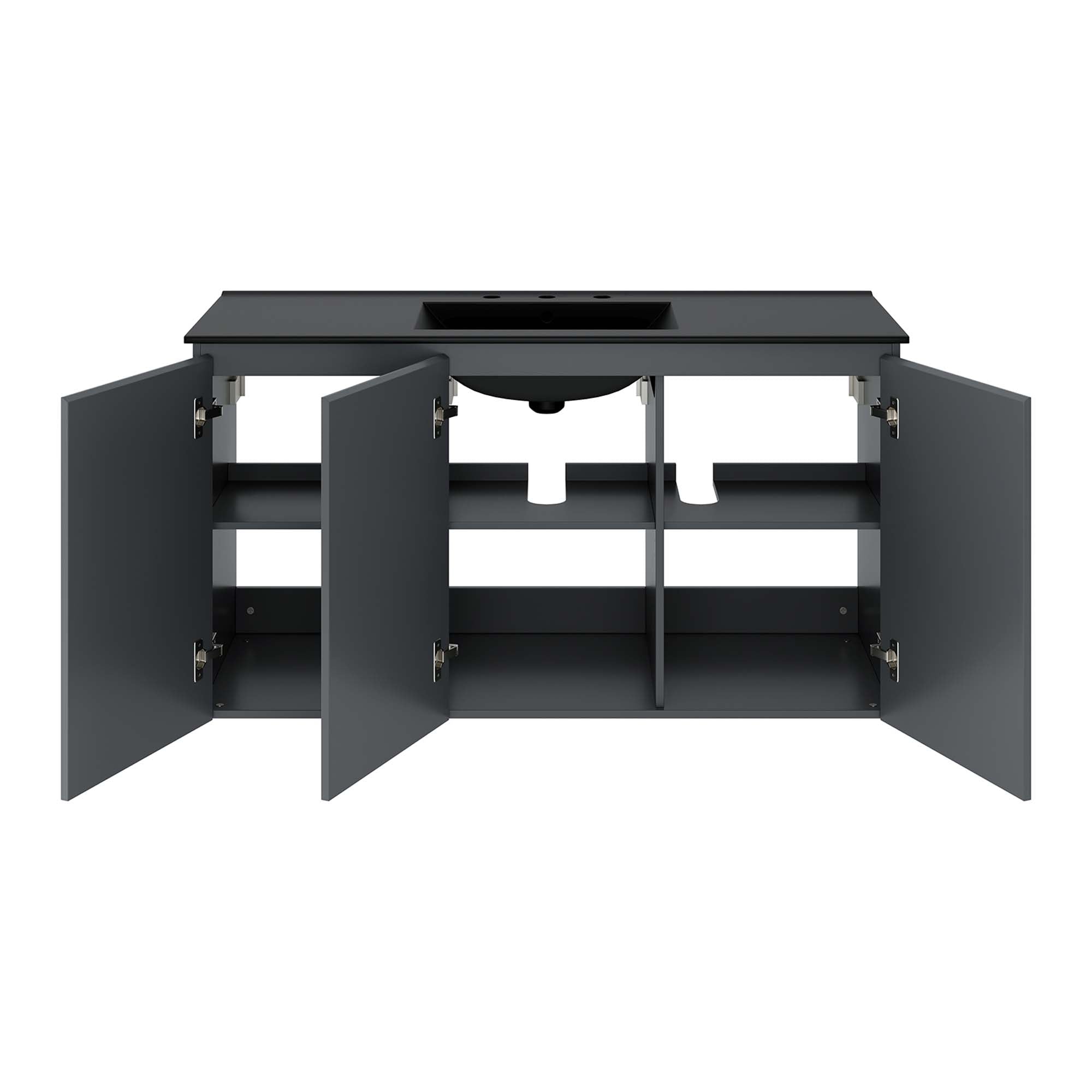 Bryn 48" Wall-Mount Bathroom Vanity - White White
