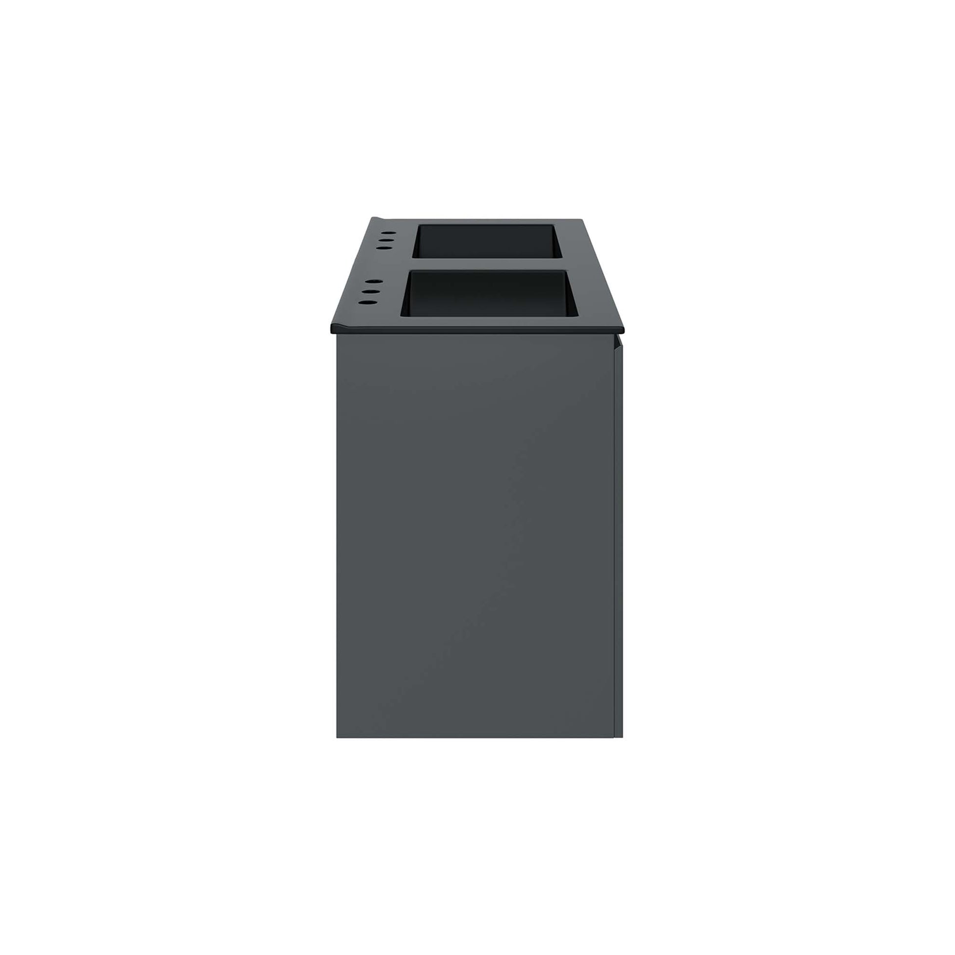 Bryn 48" Wall-Mount Double Sink Bathroom Vanity - White Black