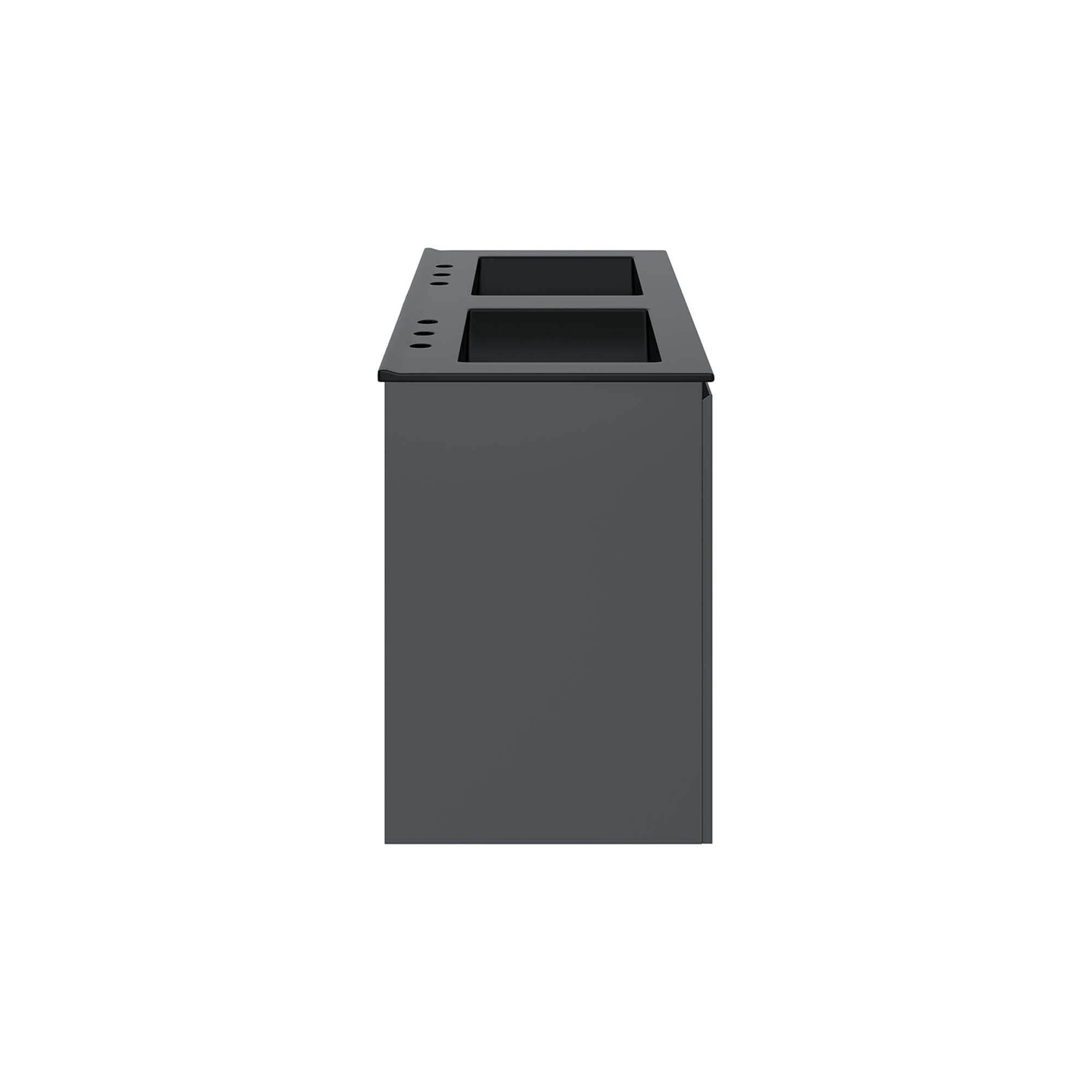 Bryn 48" Wall-Mount Double Sink Bathroom Vanity - White Black