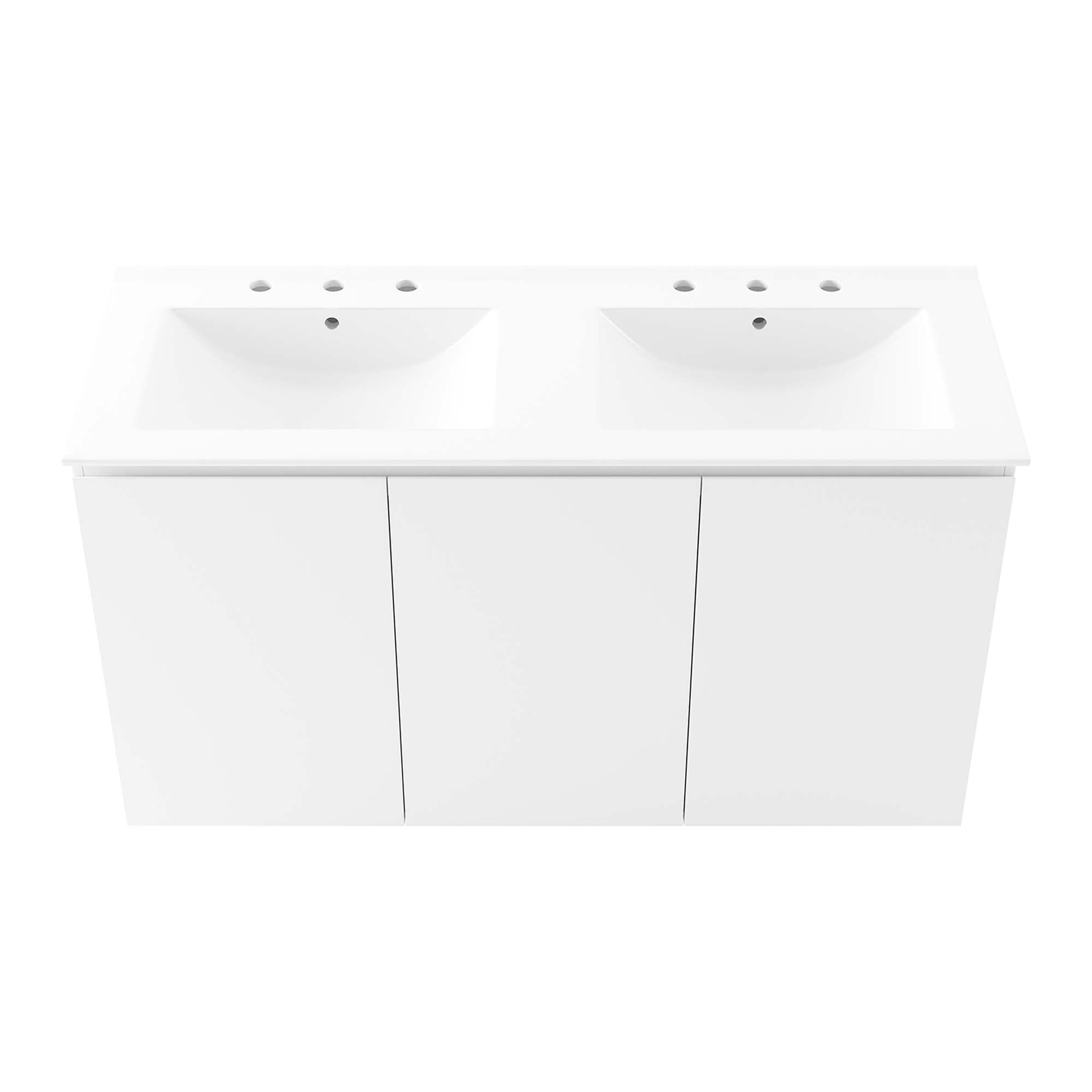 Bryn 48" Wall-Mount Double Sink Bathroom Vanity