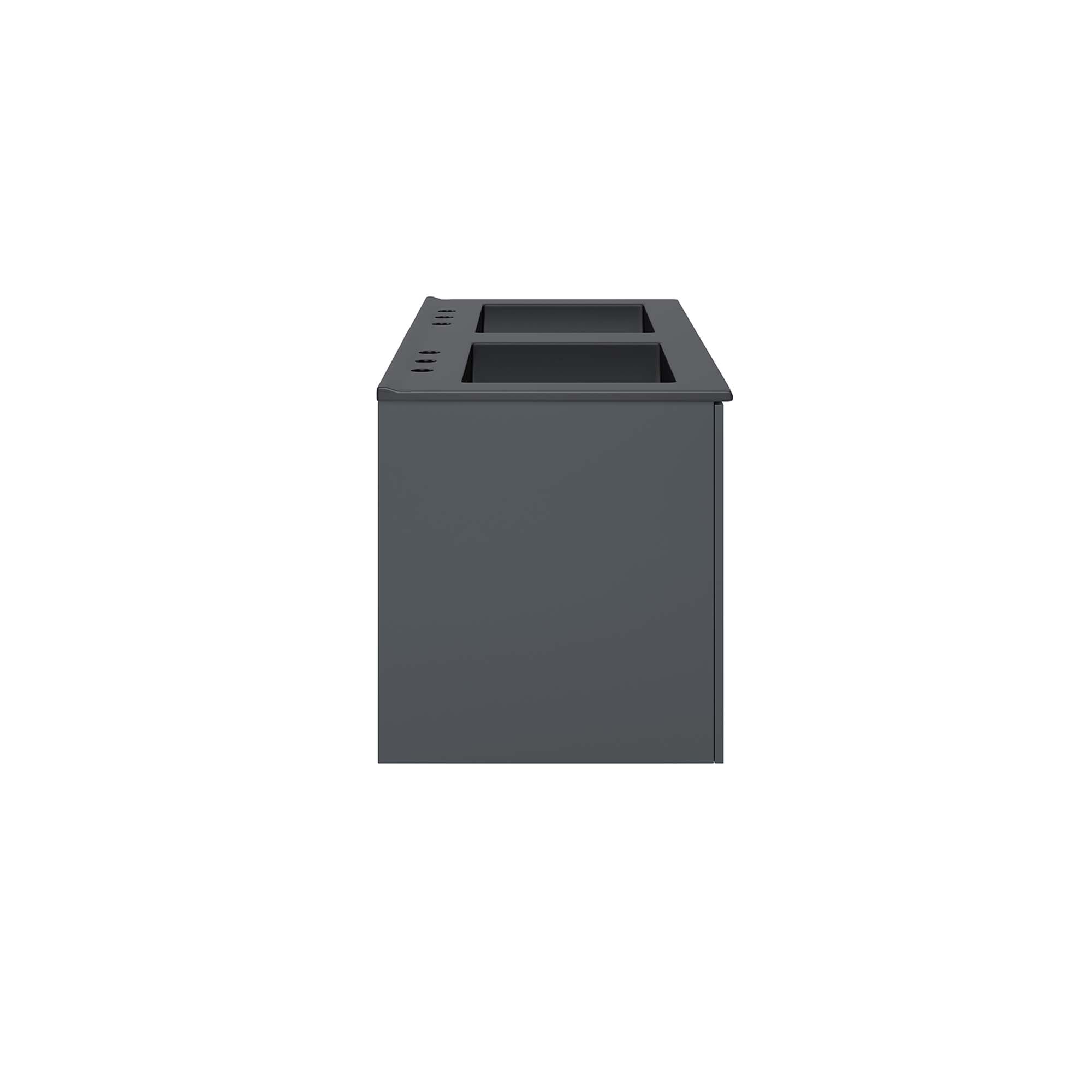 Vitality 48" Double Sink Bathroom Vanity - White Black