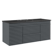 Render 48" Wall-Mount Bathroom Vanity Basin Included - Gray Black