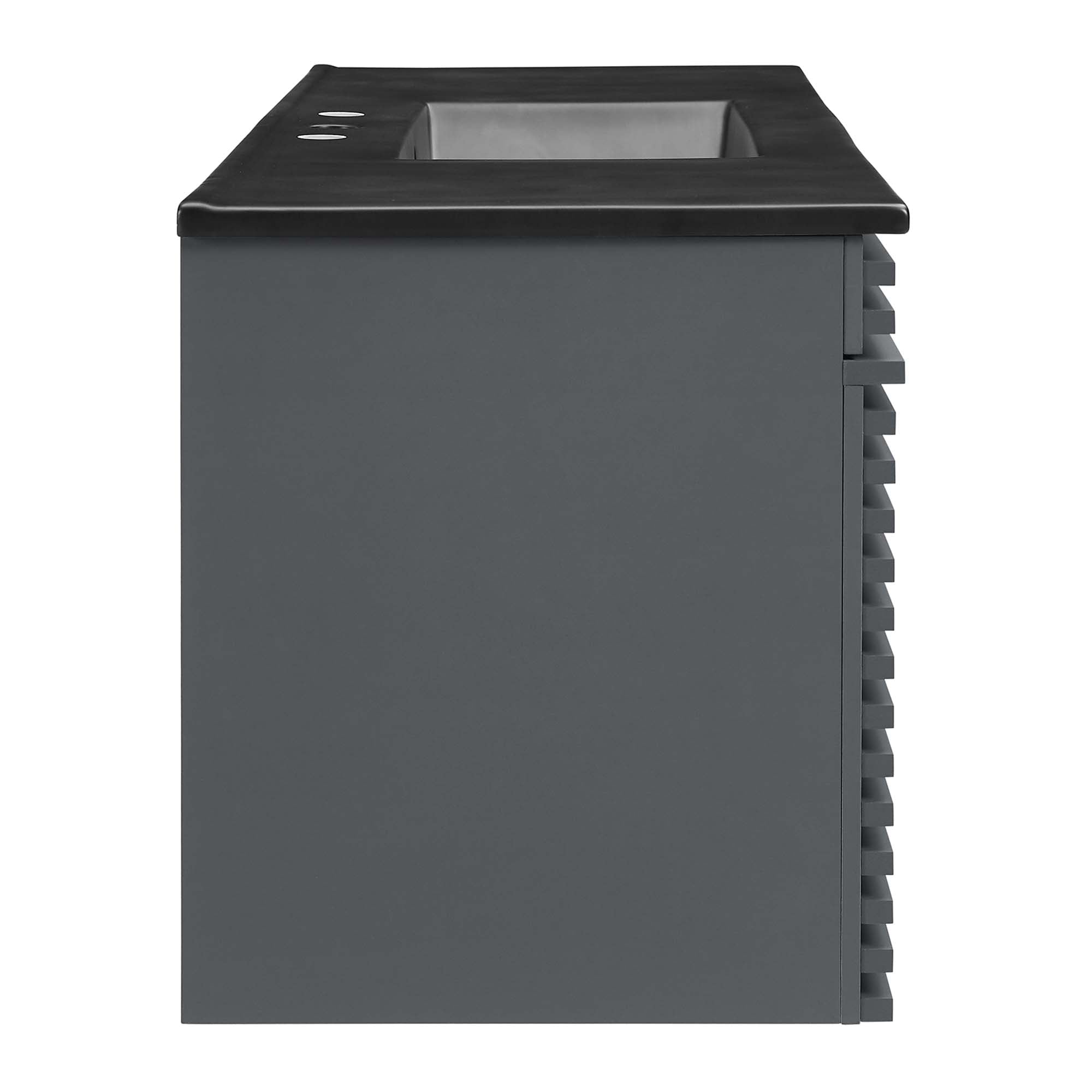 Render 48" Wall-Mount Bathroom Vanity Basin Included - Oak Black