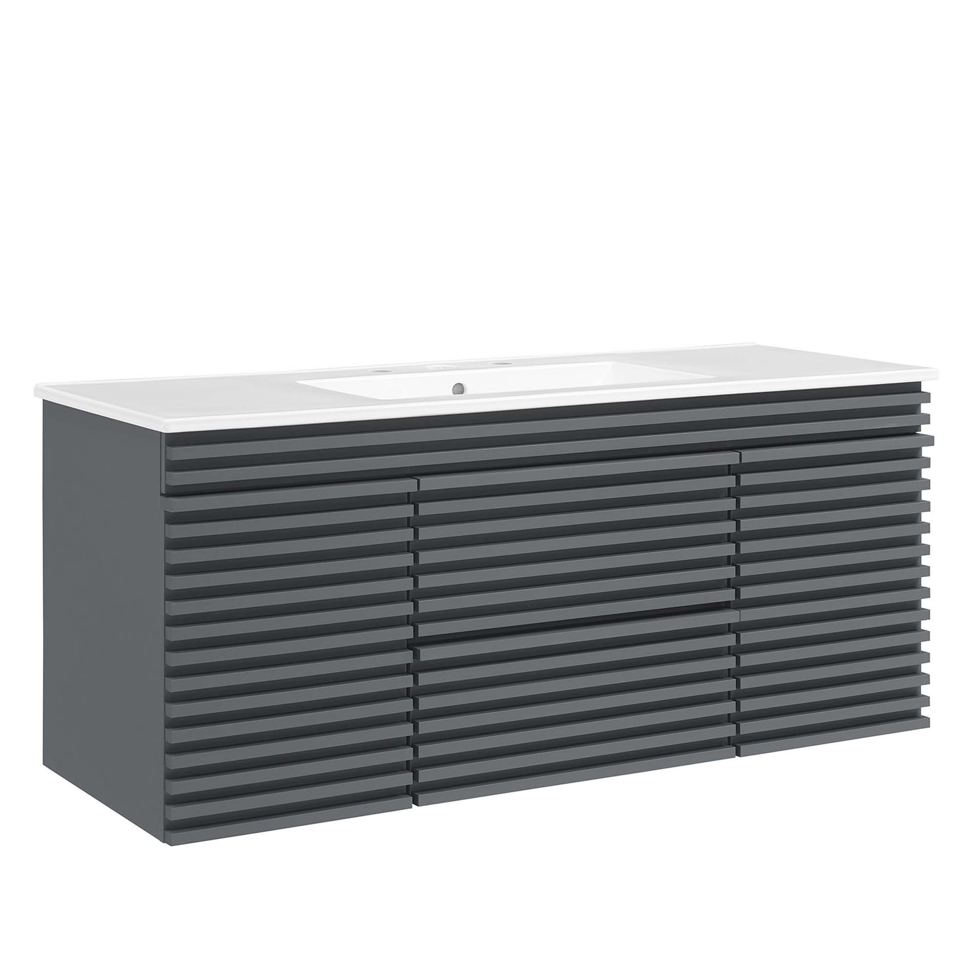 Render 48" Wall-Mount Bathroom Vanity Basin Included