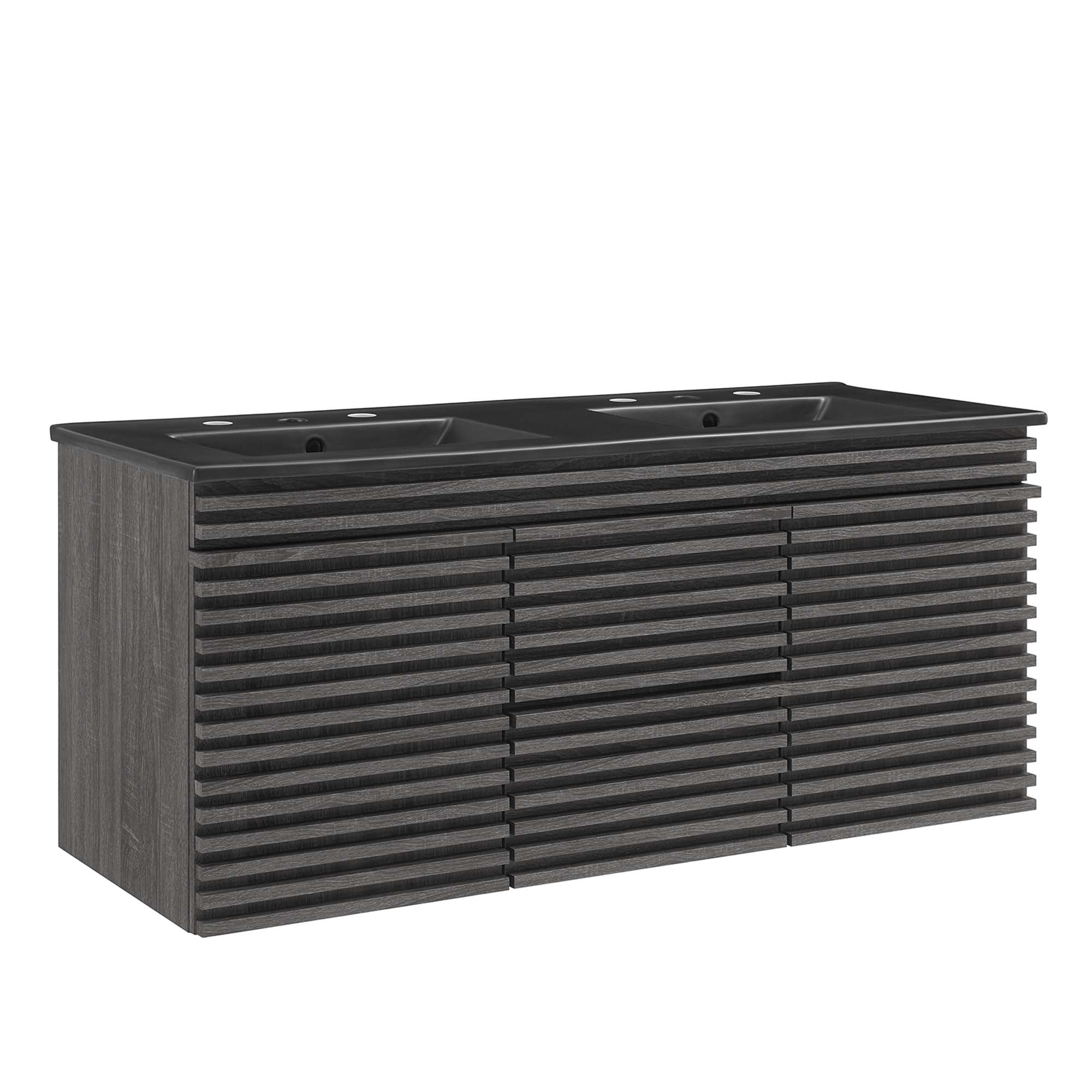 Render 48" Wall-Mount Bathroom Vanity - Charcoal Black