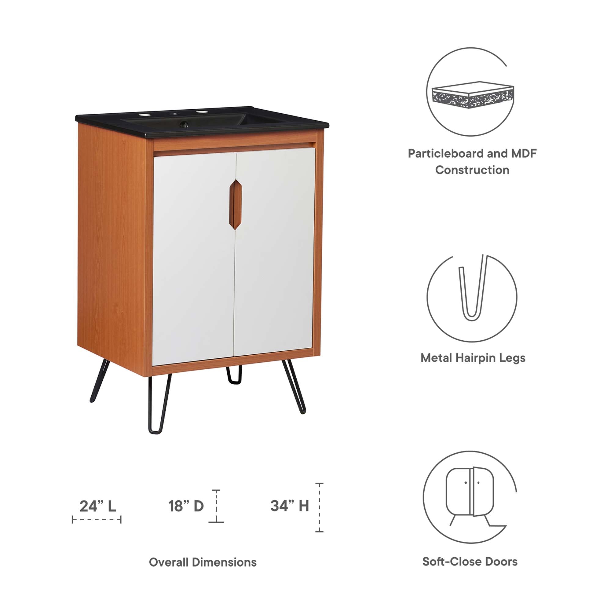 Energize Bathroom Vanity Basin Included - Cherry White White