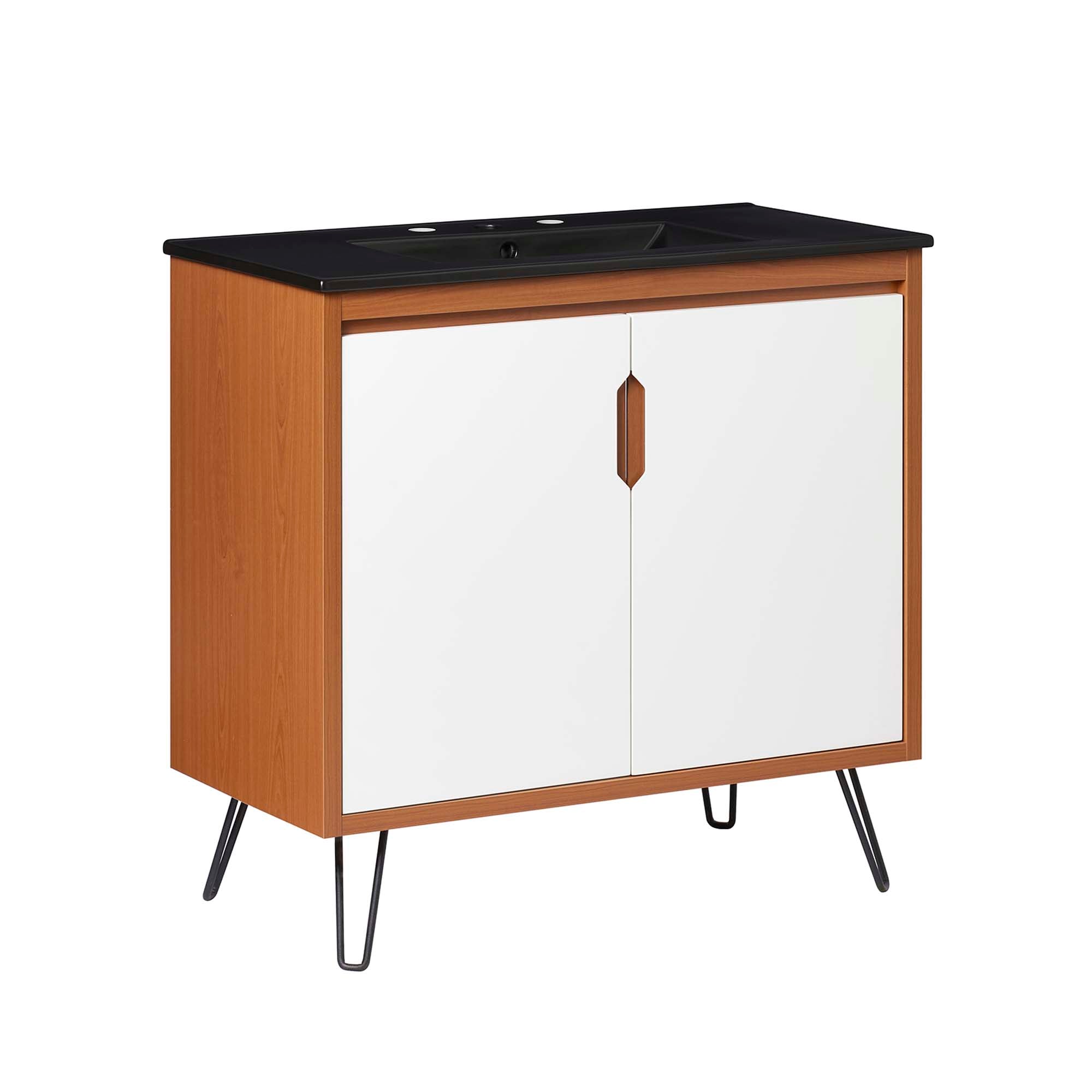 Energize 36" Bathroom Vanity - Cherry White Black