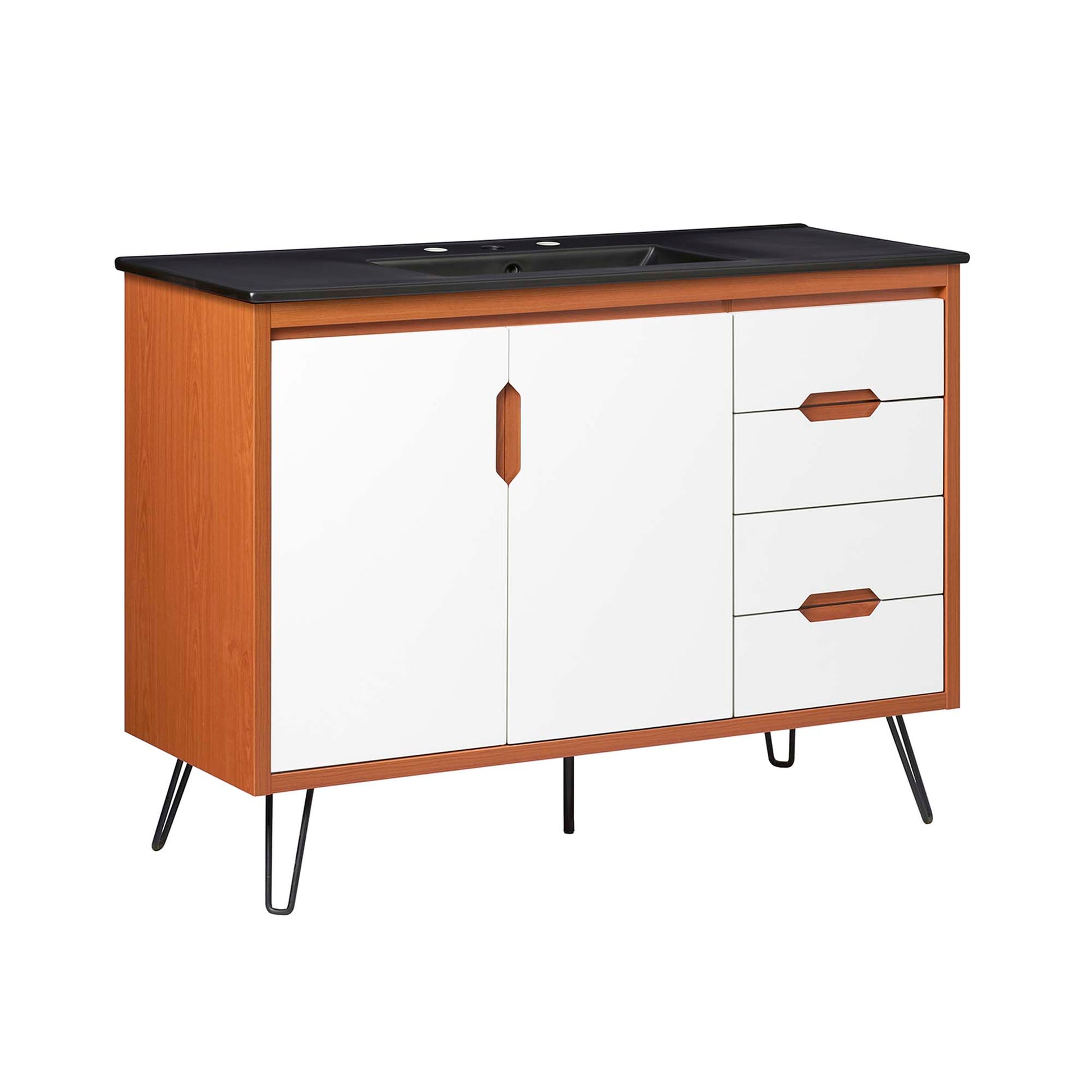 Energize 48" Bathroom Vanity - Cherry White Black