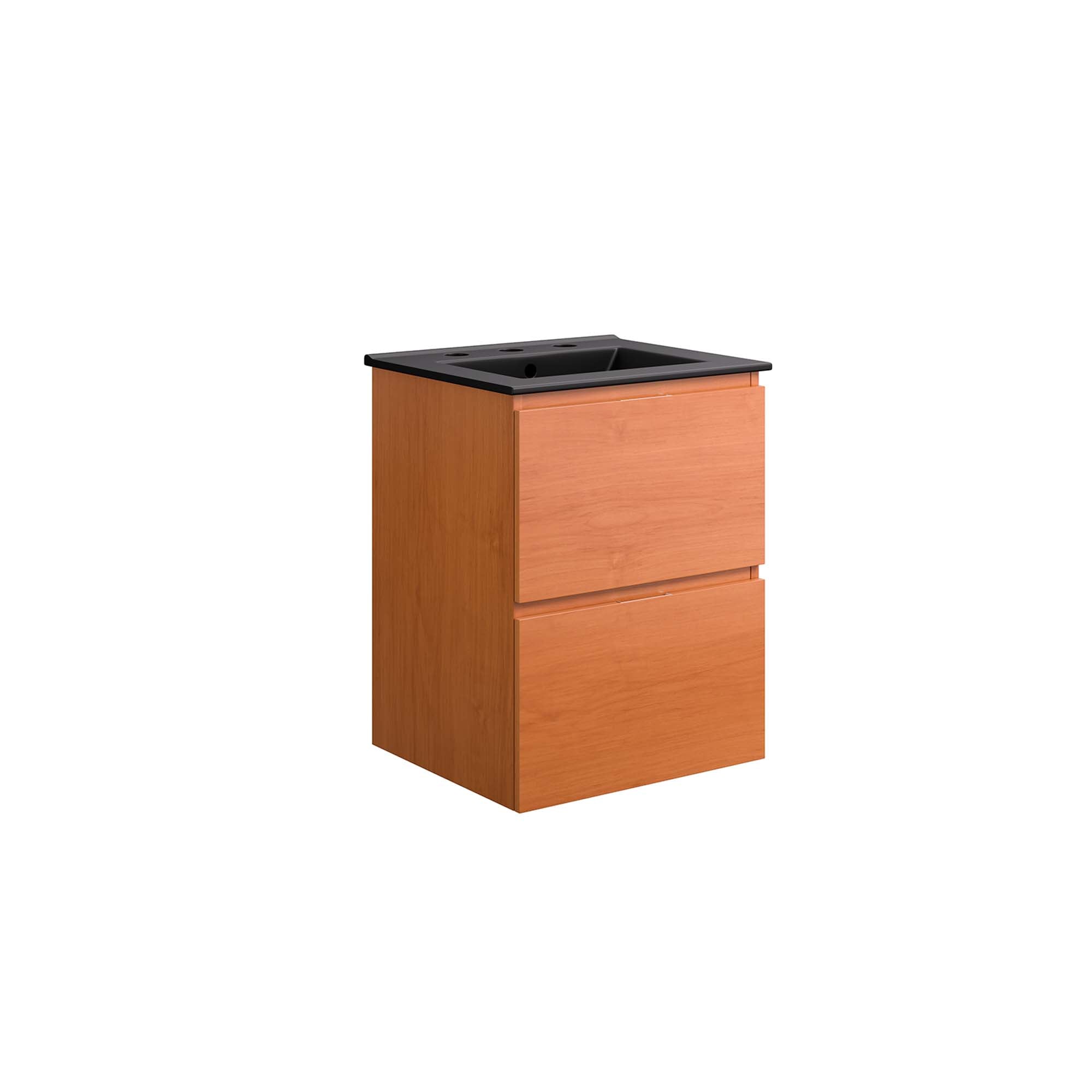 Scenic 18" Wall-Mount Bathroom Vanity - Cherry Black