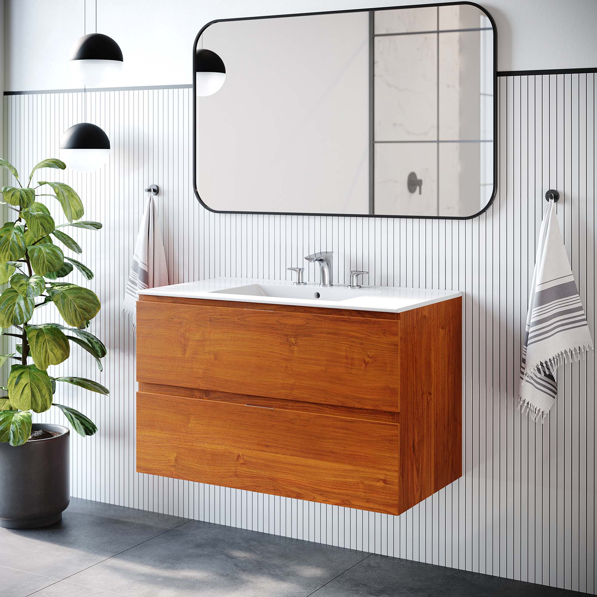 Scenic 36" Wall-Mount Bathroom Vanity