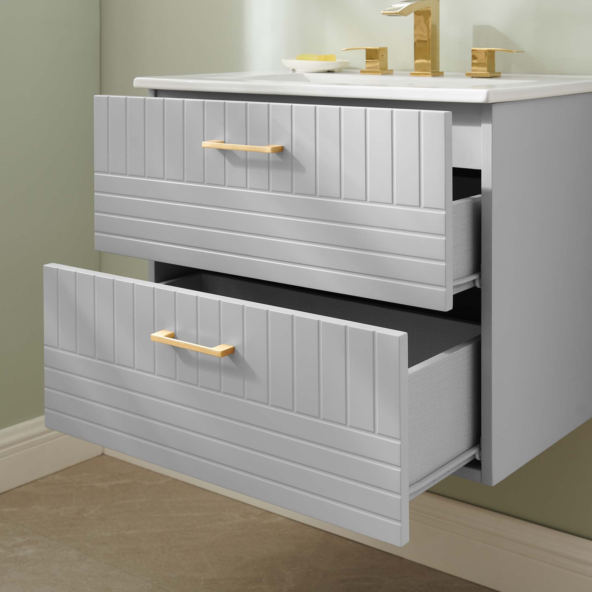 Daybreak Wall-Mount Bathroom Vanity Basin Included