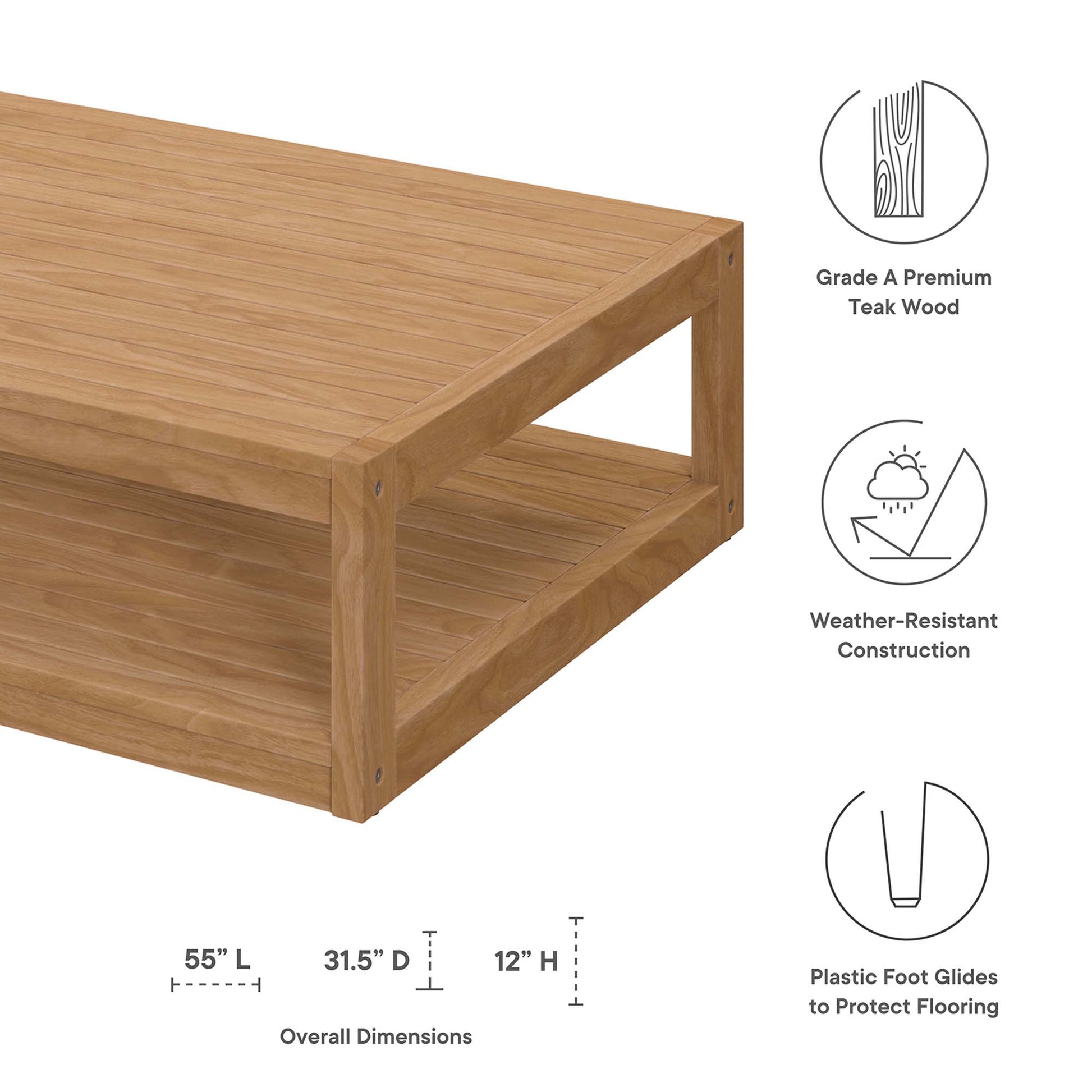 Carlsbad 6-Piece Teak Wood Outdoor Patio Outdoor Patio Set