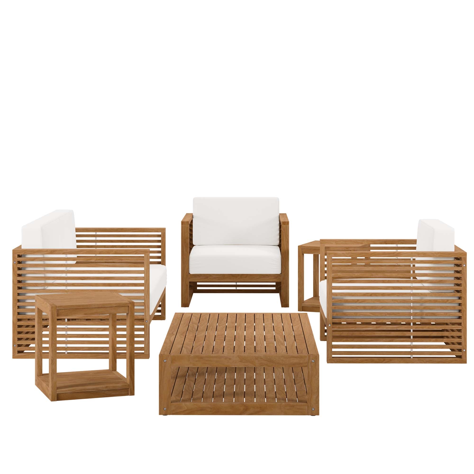 Carlsbad 6-Piece Teak Wood Outdoor Patio Outdoor Patio Set