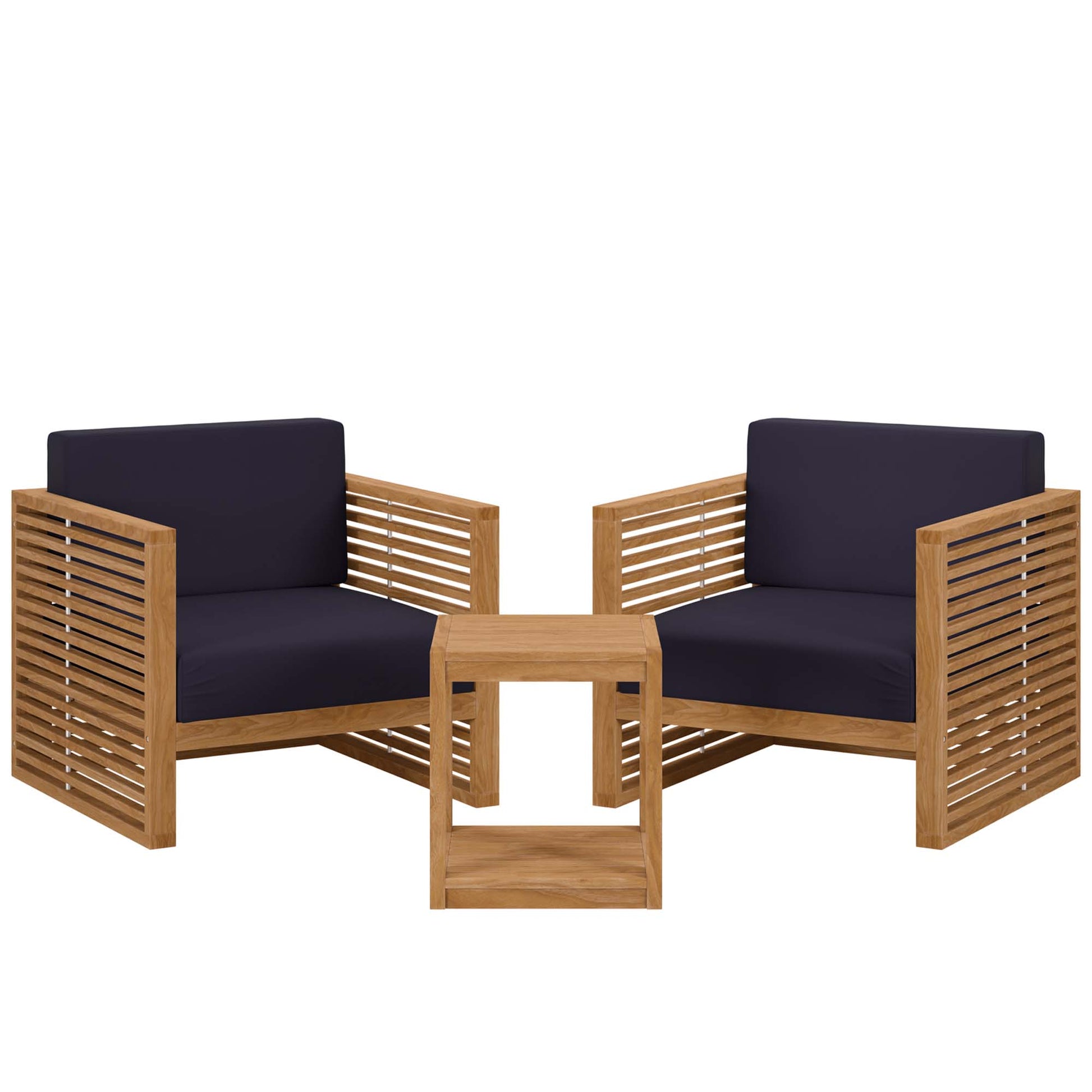 Carlsbad 3-Piece Teak Wood Outdoor Patio Outdoor Patio Set