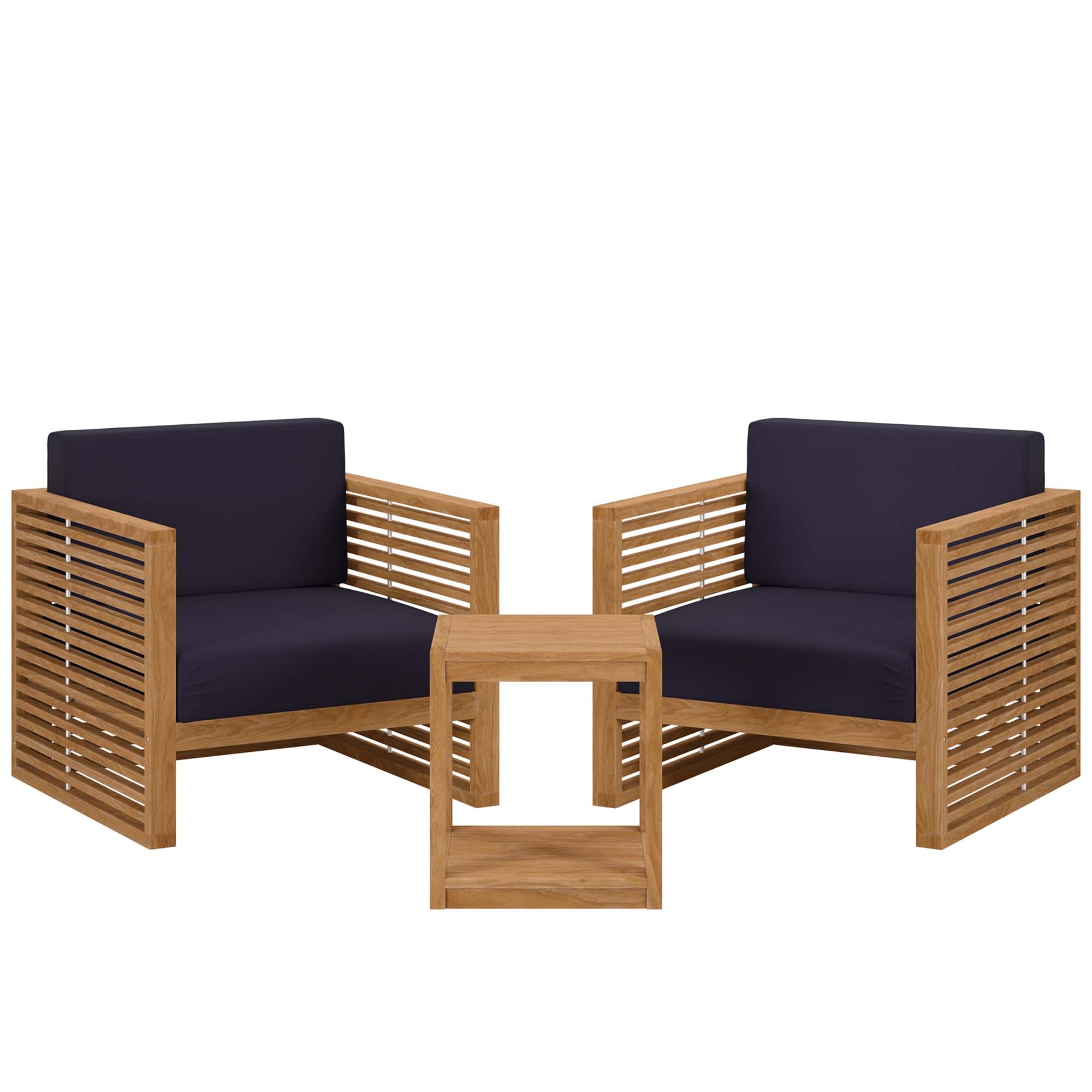 Carlsbad 3-Piece Teak Wood Outdoor Patio Outdoor Patio Set