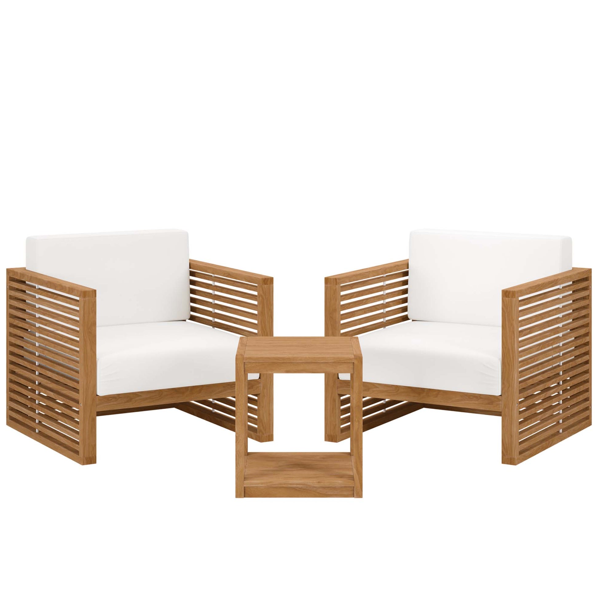 Carlsbad 3-Piece Teak Wood Outdoor Patio Outdoor Patio Set