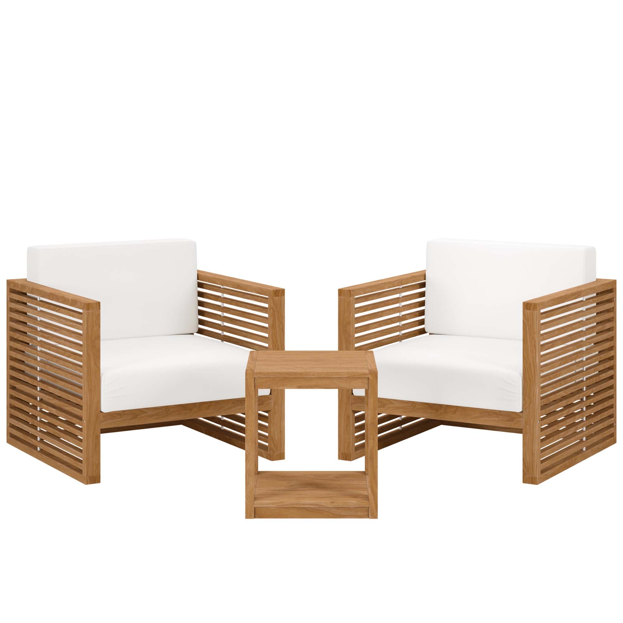 Carlsbad 3-Piece Teak Wood Outdoor Patio Outdoor Patio Set