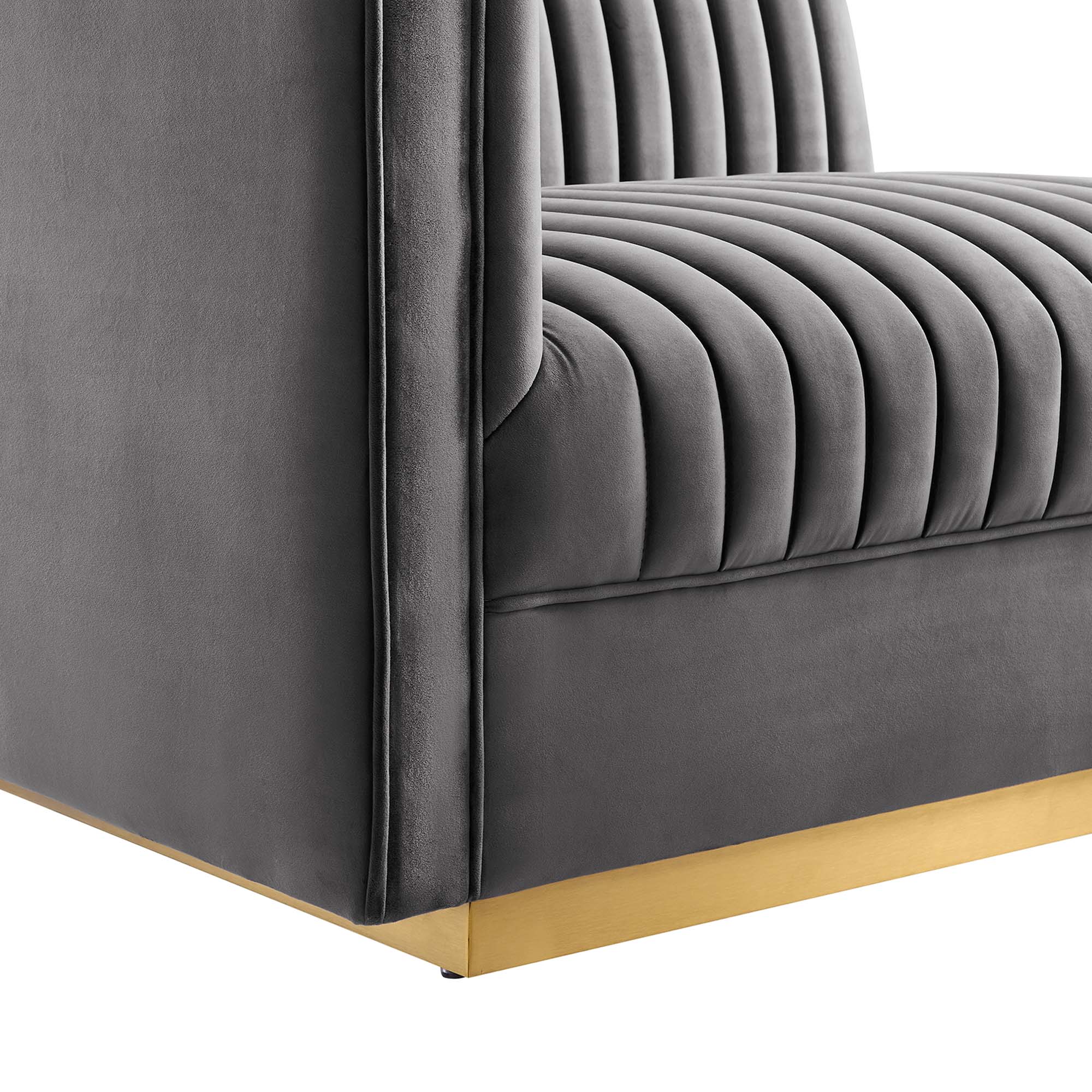 Sanguine 7-Piece Channel Tufted Performance Velvet Right-Facing Modular Sectional Sofa