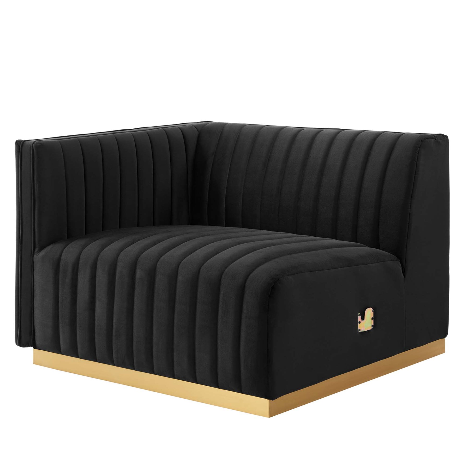 Conjure Channel Tufted Performance Velvet Loveseat - Gold White