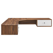 Transmit 55" Wall Mount Corner Wood Office Desk - Walnut White