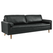Valour 88" Leather Sofa - Black
