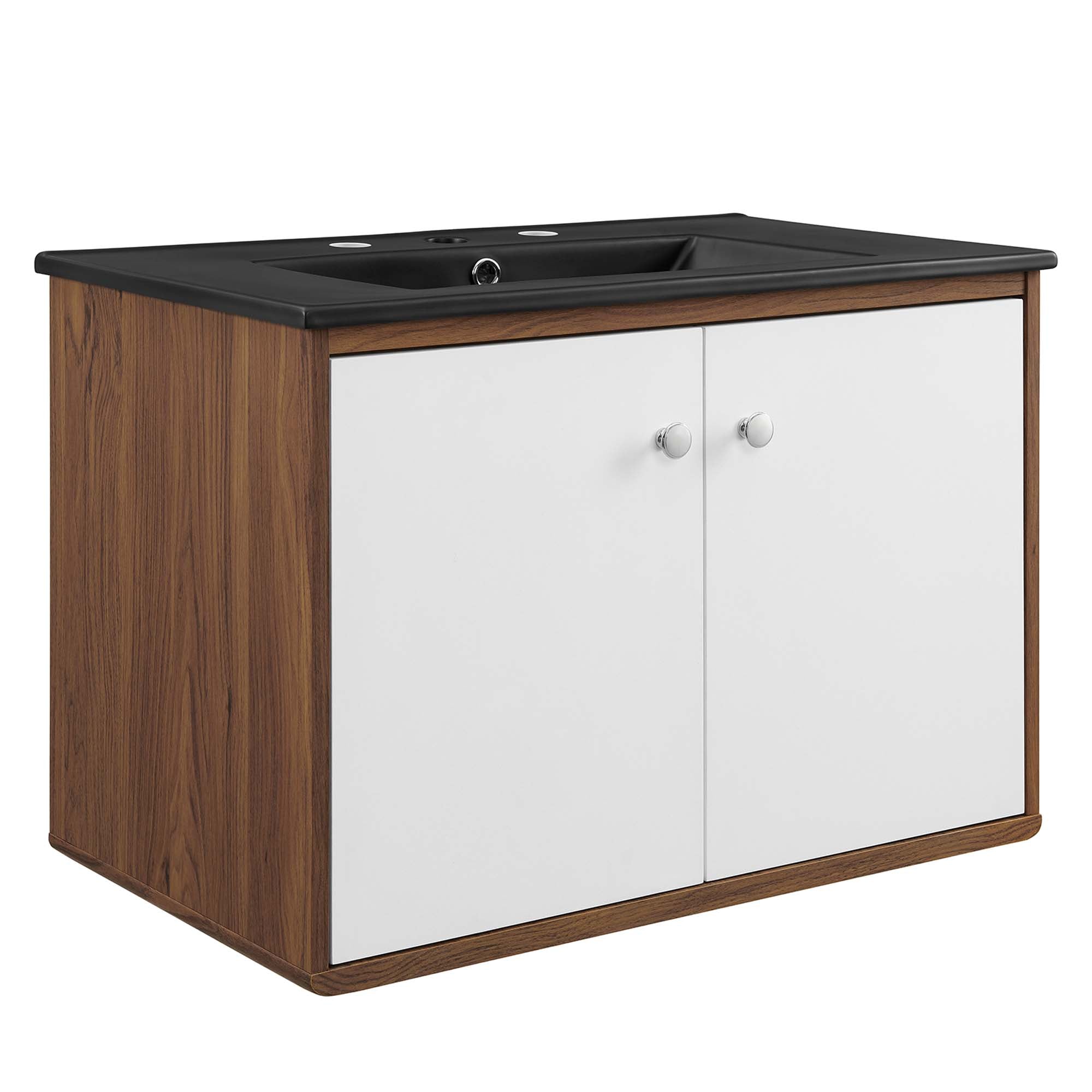 Transmit 30" Wall-Mount Bathroom Vanity - Walnut Black