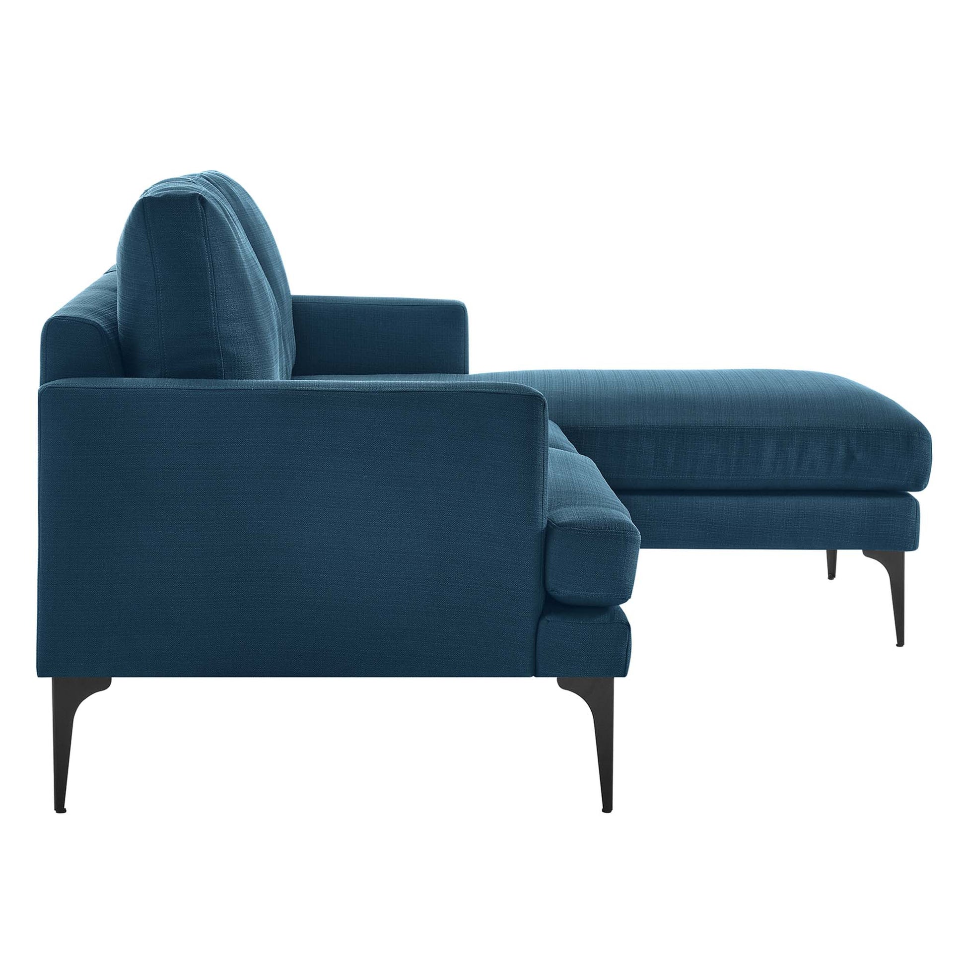 Evermore Right-Facing Upholstered Fabric Sectional Sofa - Gray
