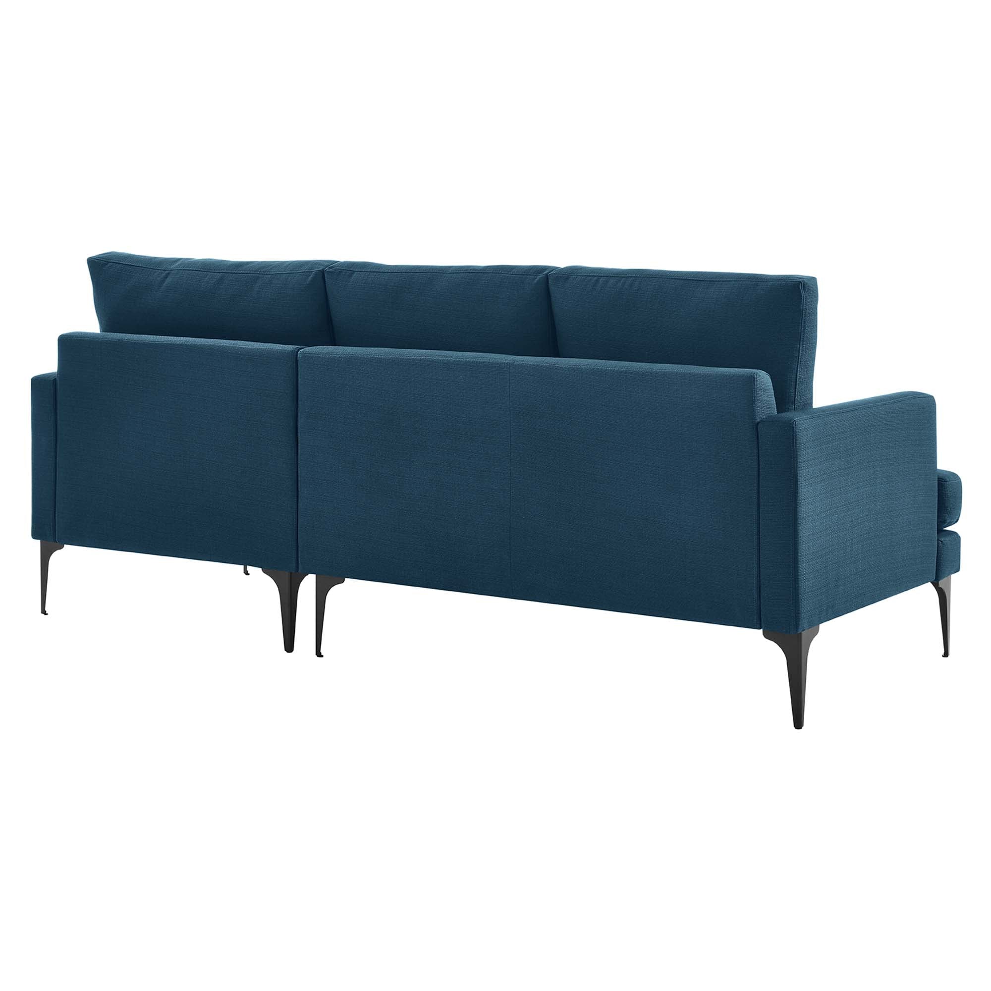 Evermore Right-Facing Upholstered Fabric Sectional Sofa - Light Gray