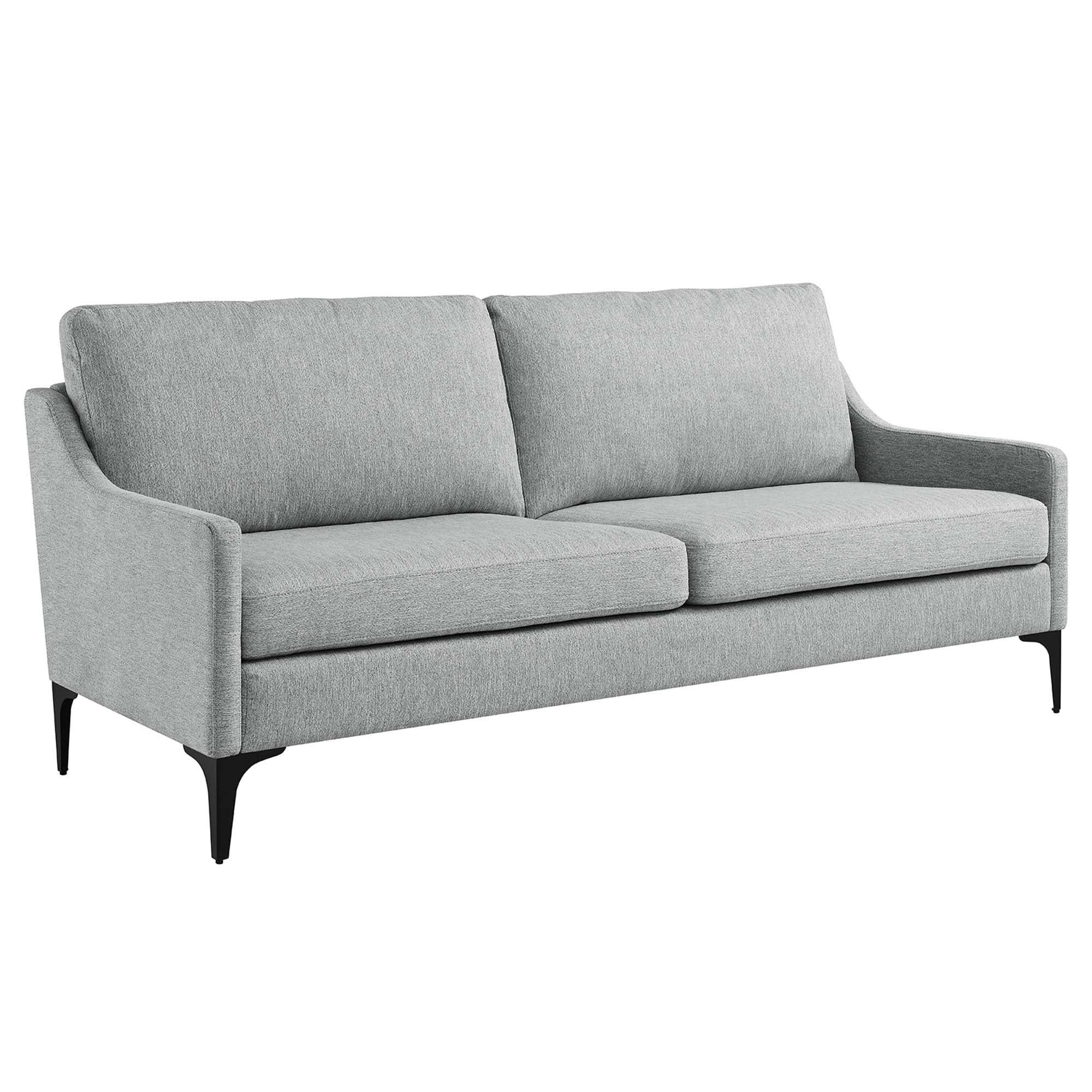 Corland Upholstered Fabric Sofa - Light Gray
