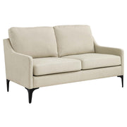 Corland Upholstered Fabric Loveseat - Beige