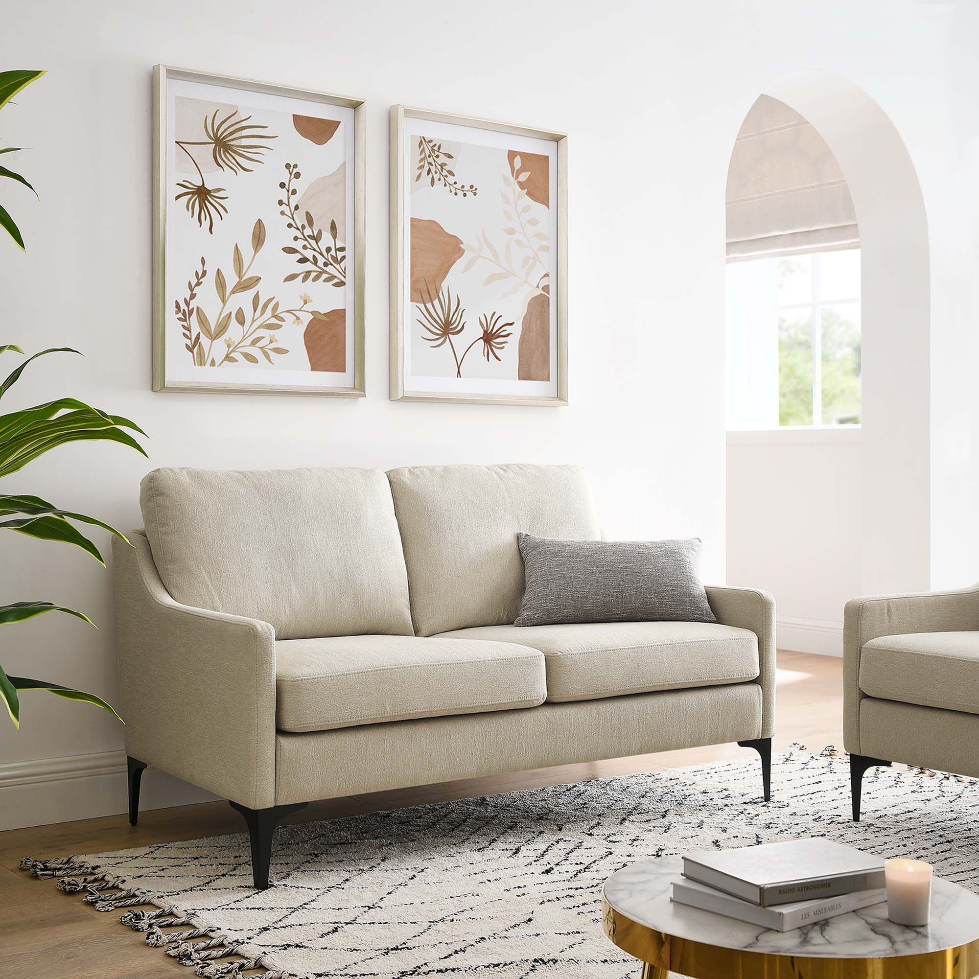 Corland Upholstered Fabric Loveseat