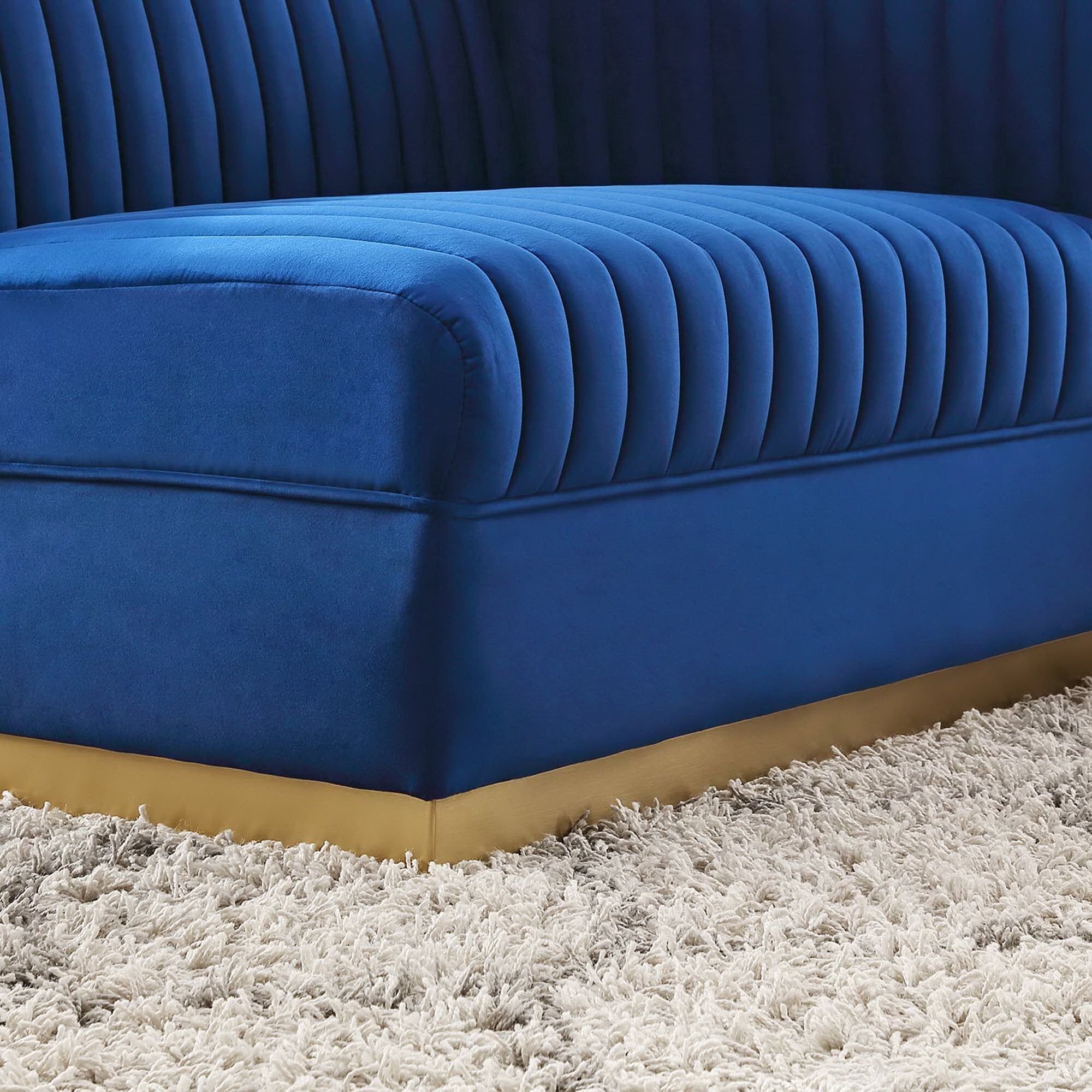 Sanguine Channel Tufted Performance Velvet Modular Sectional Sofa Right-Arm Chair