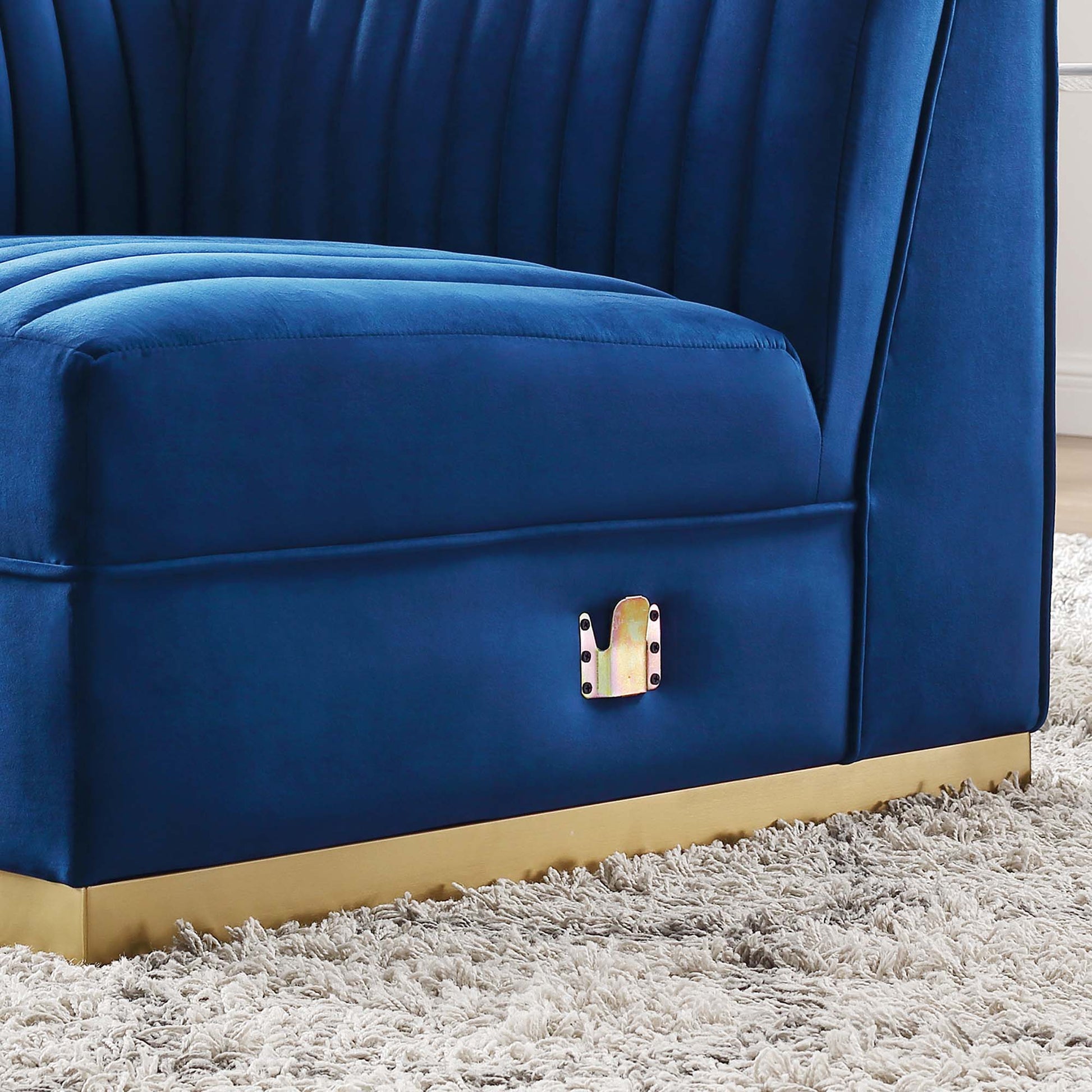 Sanguine Channel Tufted Performance Velvet Modular Sectional Sofa Left Corner Chair