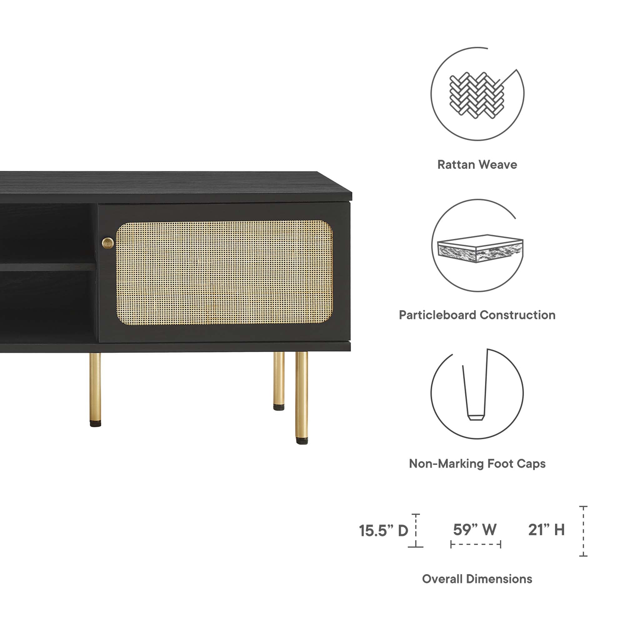 Cambria 60" TV Stand - Oak