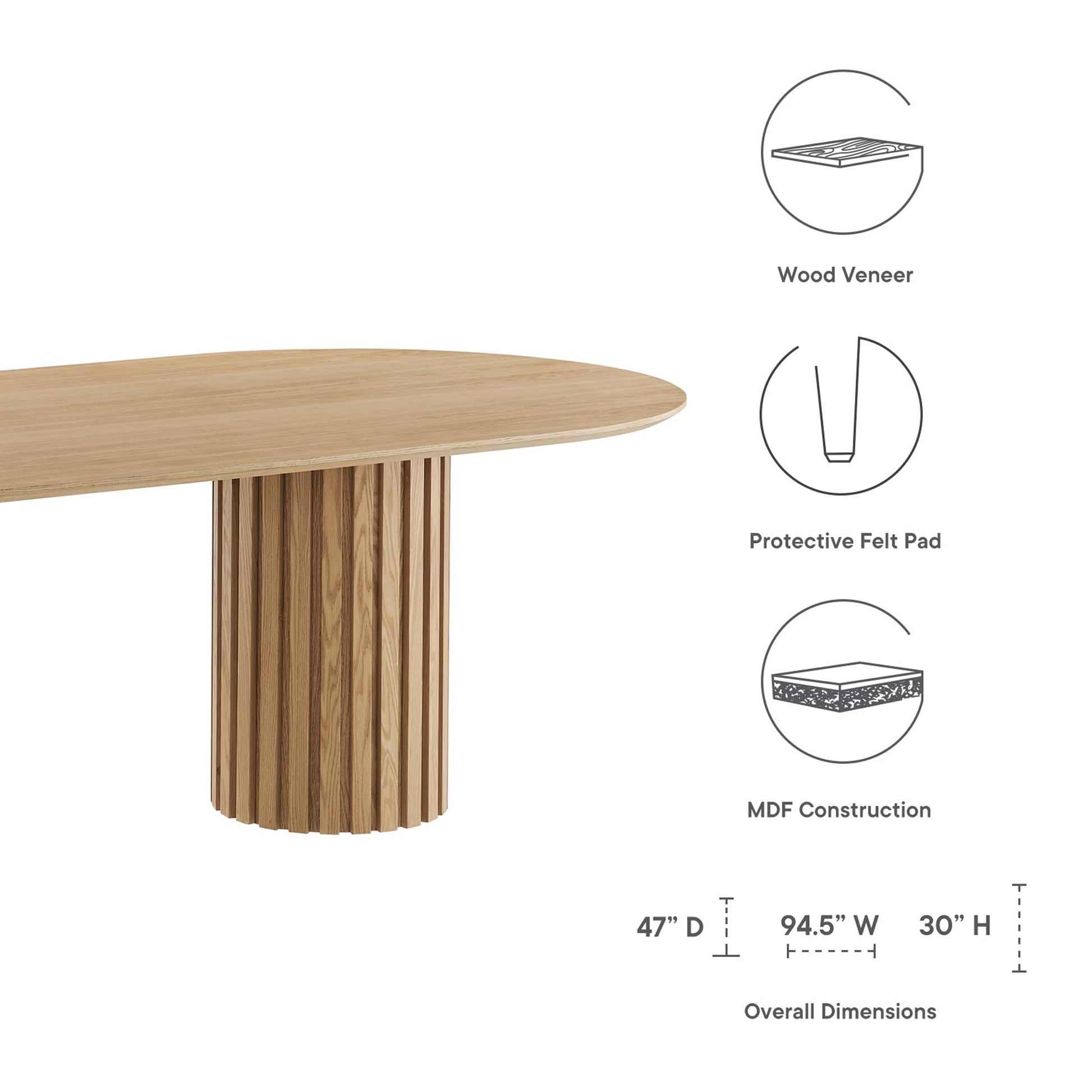 Senja 95" Oval Dining Table - Walnut