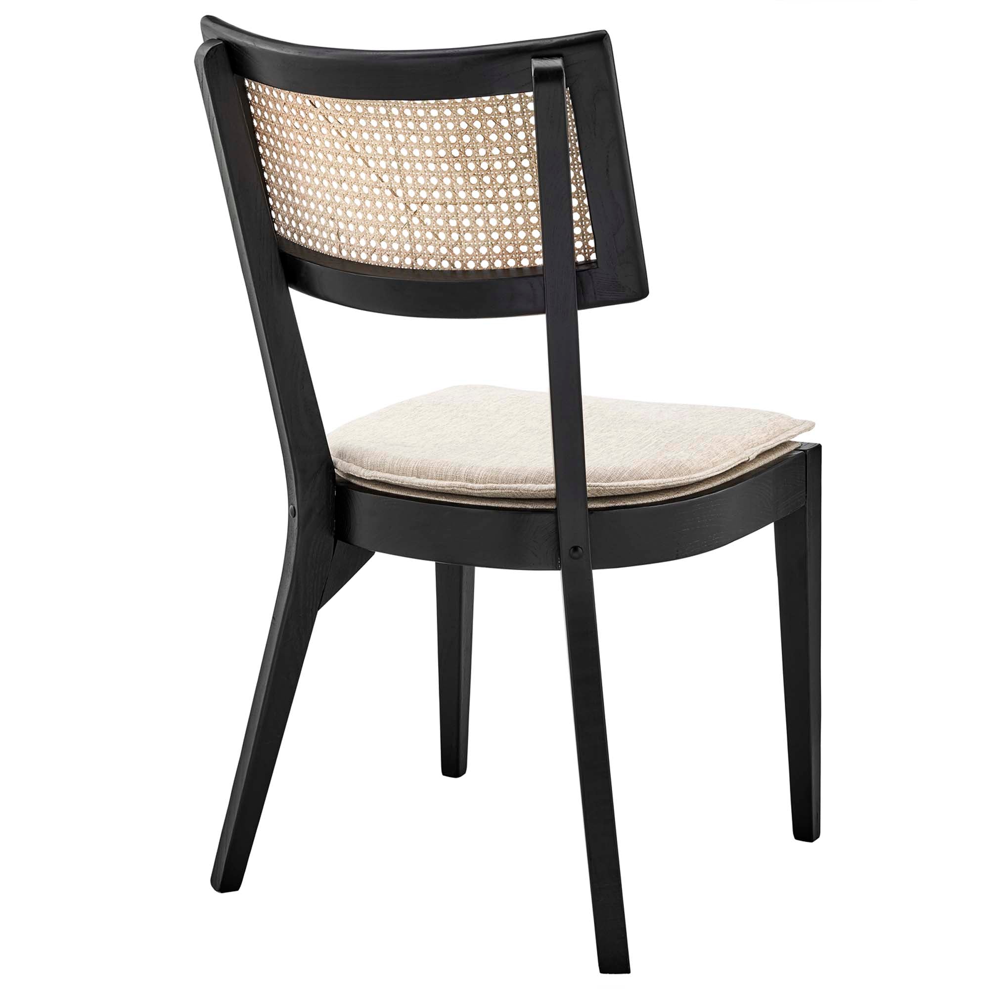 Caledonia Fabric Upholstered Wood Dining Chair Set of 2 - Natural White