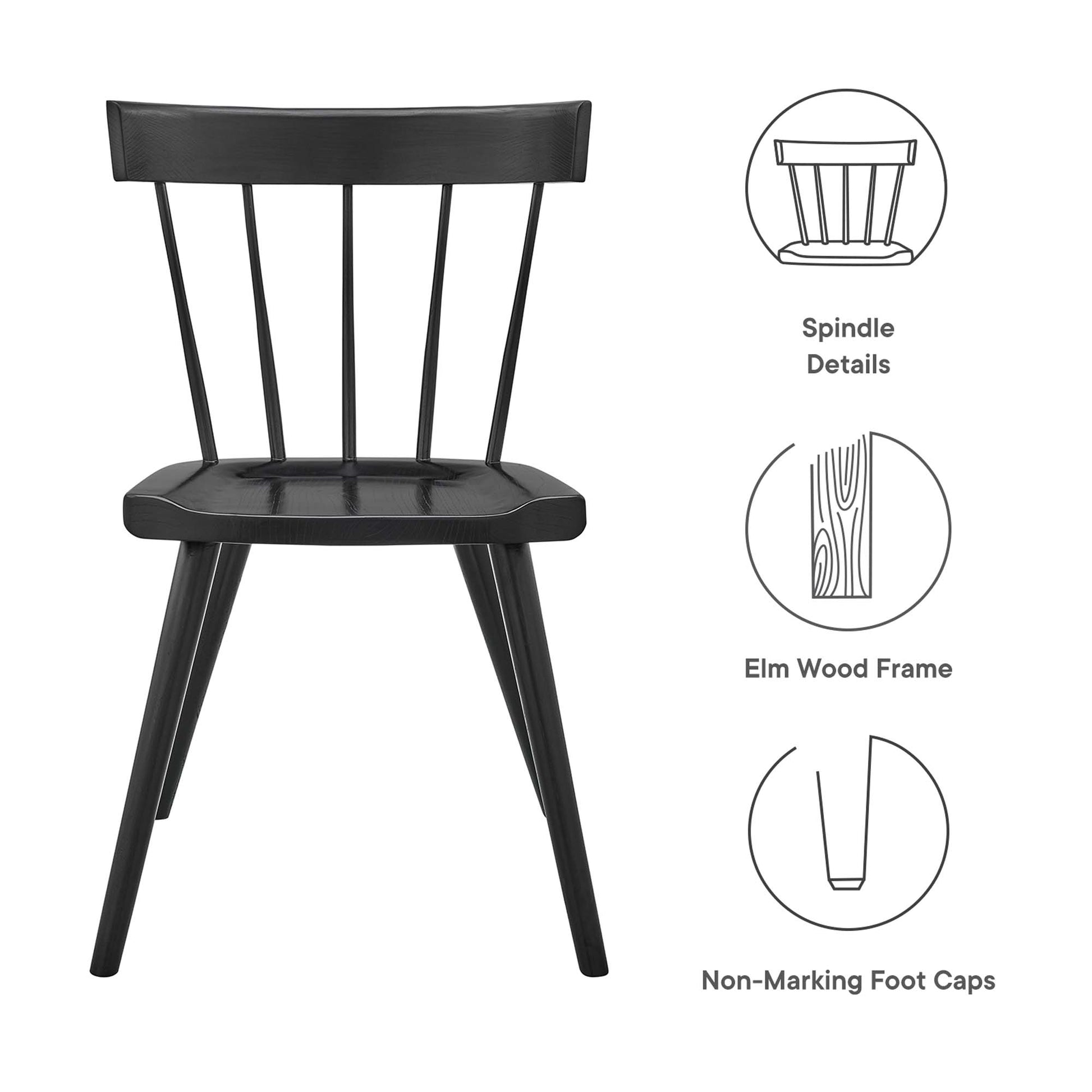 Sutter Wood Dining Side Chair Set of 2 - Light Gray