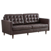 Exalt Tufted Leather Sofa - Brown