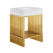 Gridiron Bathroom Vanity Basin Included - White Gold