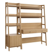 Bixby 2-Piece Wood Office Desk and Bookshelf - Oak