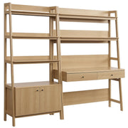 Bixby 2-Piece Wood Office Desk and Bookshelf - Oak
