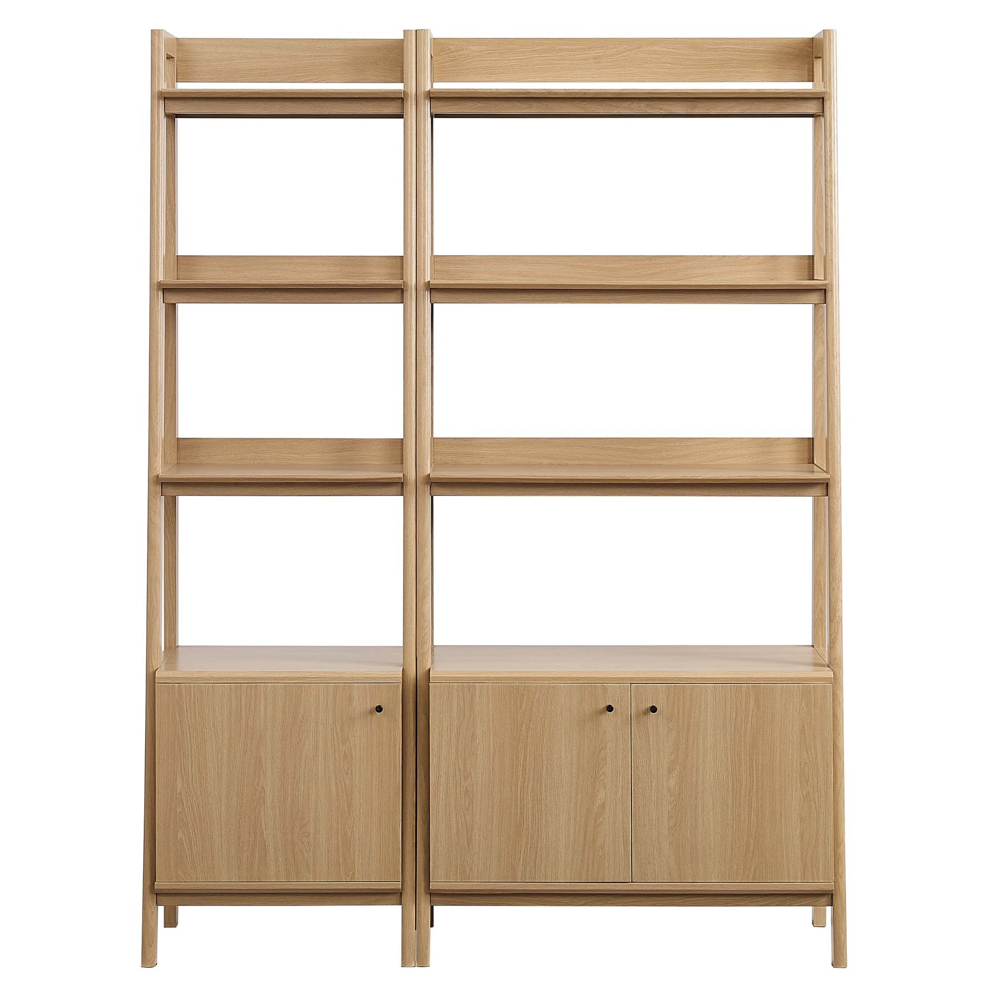 Bixby Wood Bookshelves - Set of 2 - Walnut