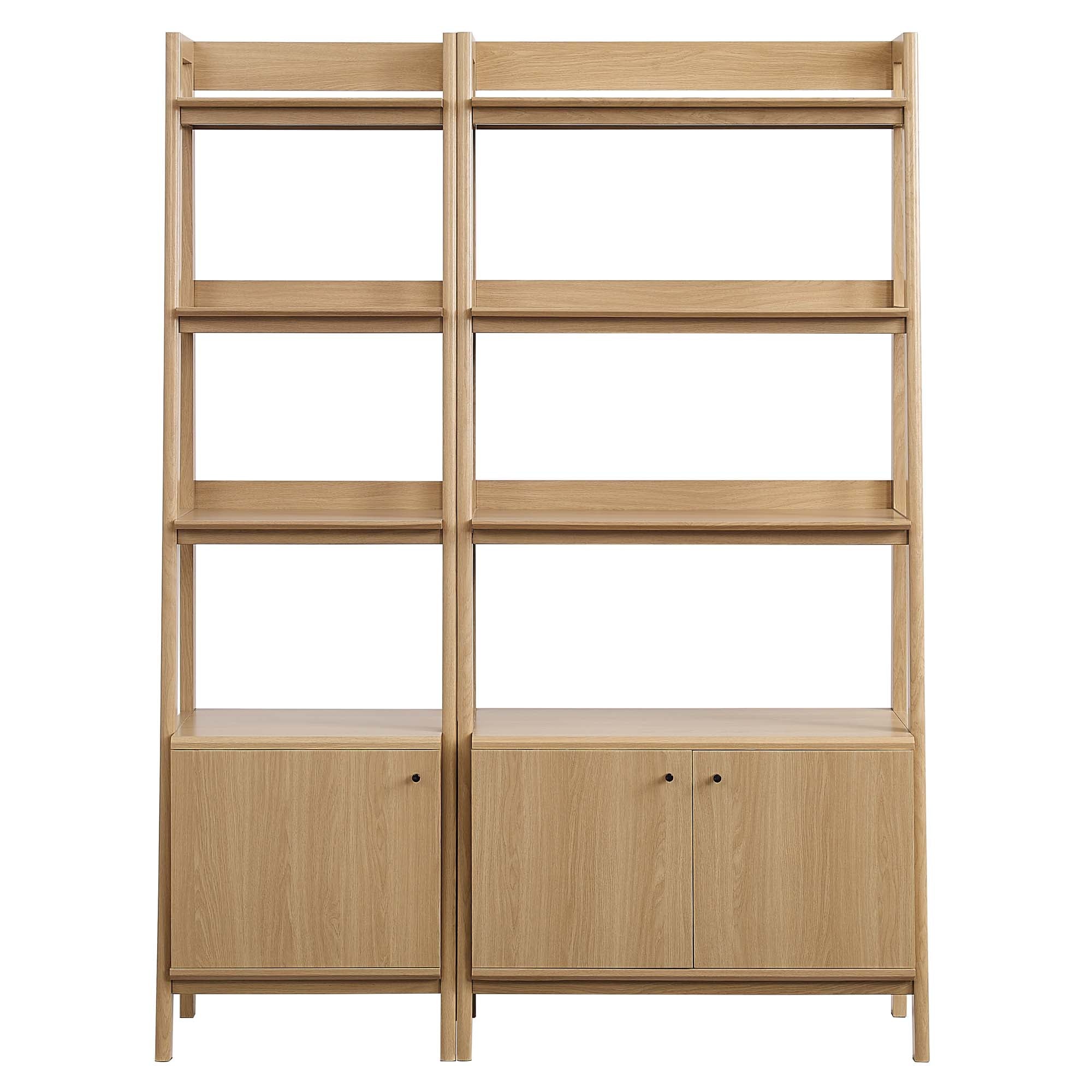 Bixby Wood Bookshelves - Set of 2 - Walnut