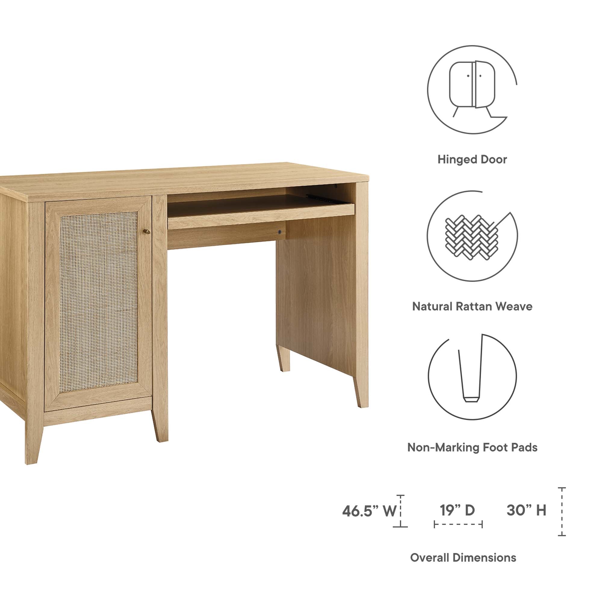 Soma 47" Office Desk - Walnut