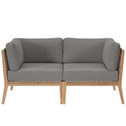 Clearwater Outdoor Patio Teak Wood Loveseat - Gray Graphite
