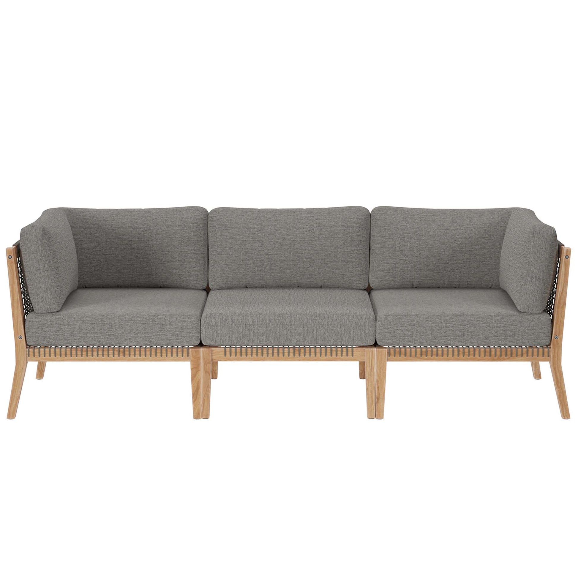Clearwater Outdoor Patio Teak Wood Sofa - Gray Graphite