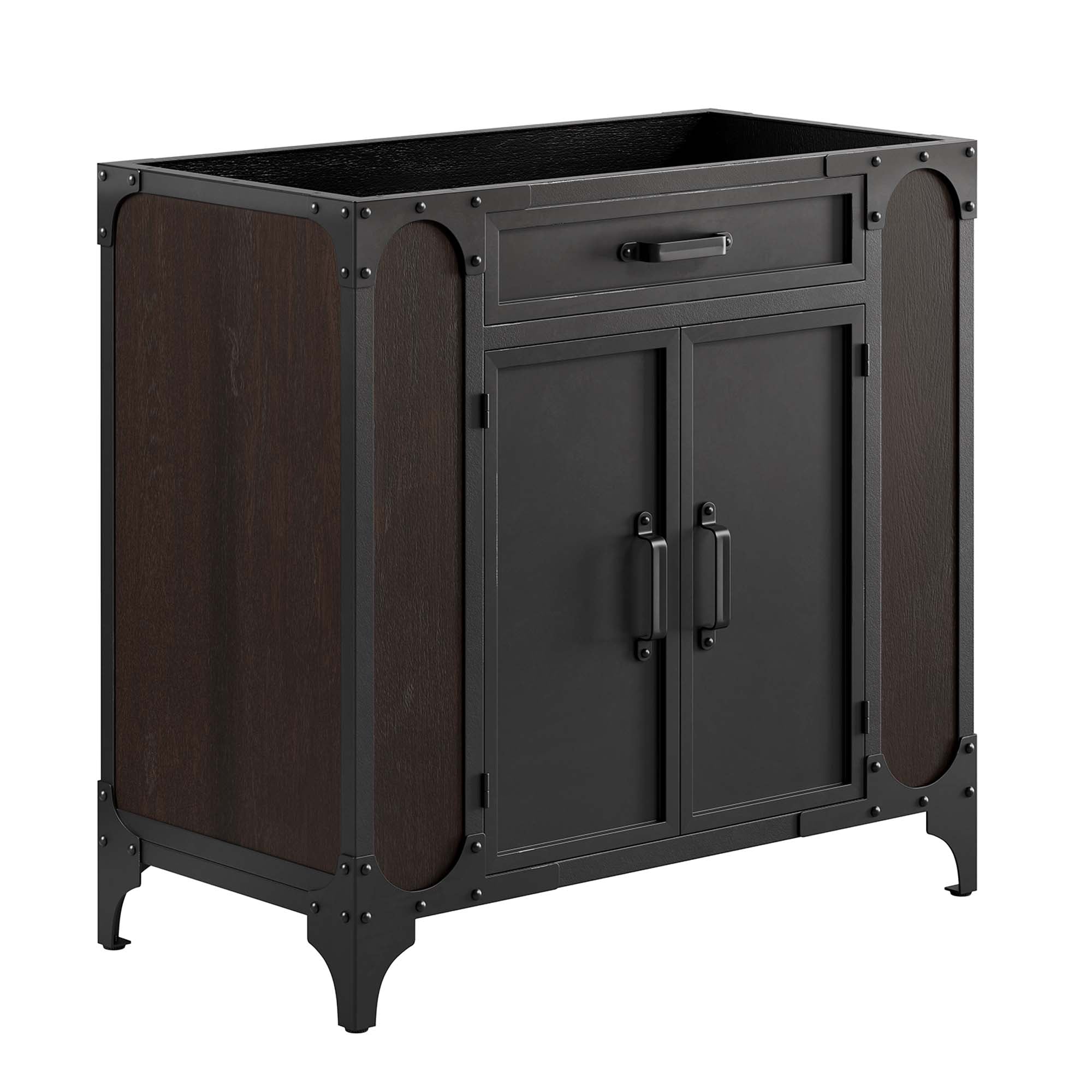 Steamforge 36" Bathroom Vanity Cabinet (Sink Basin Not Included) - Black Walnut